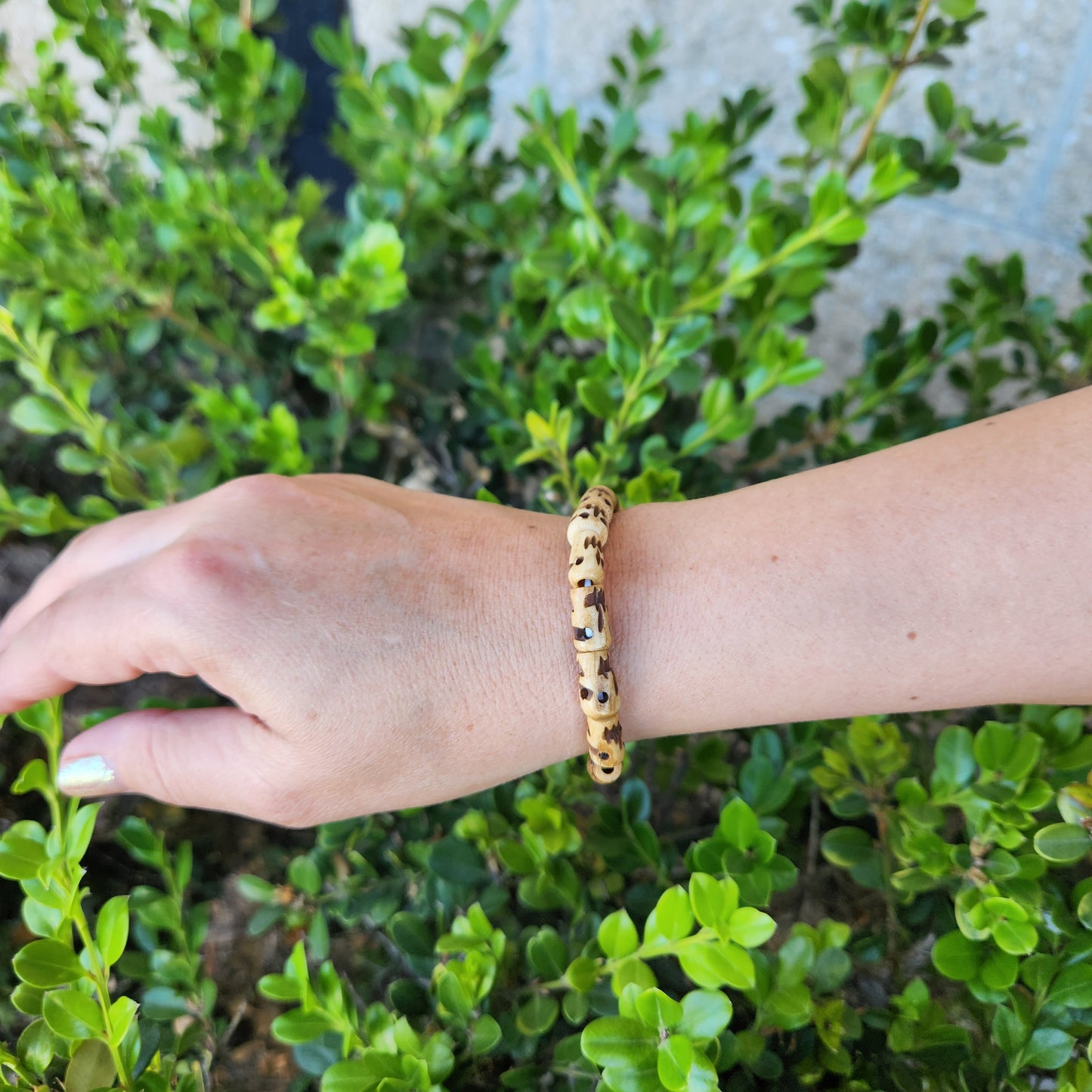 Hand Carved Skull Bone Bracelet