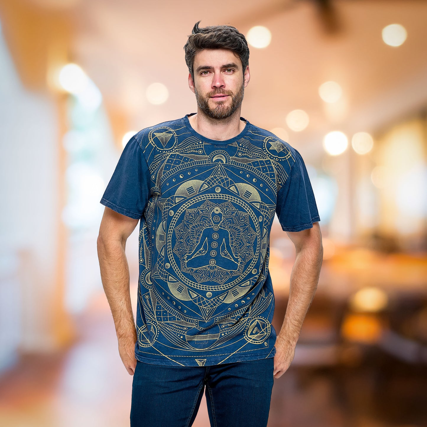 Men's T-Shirt Sacred Geometry Chakras Meditation