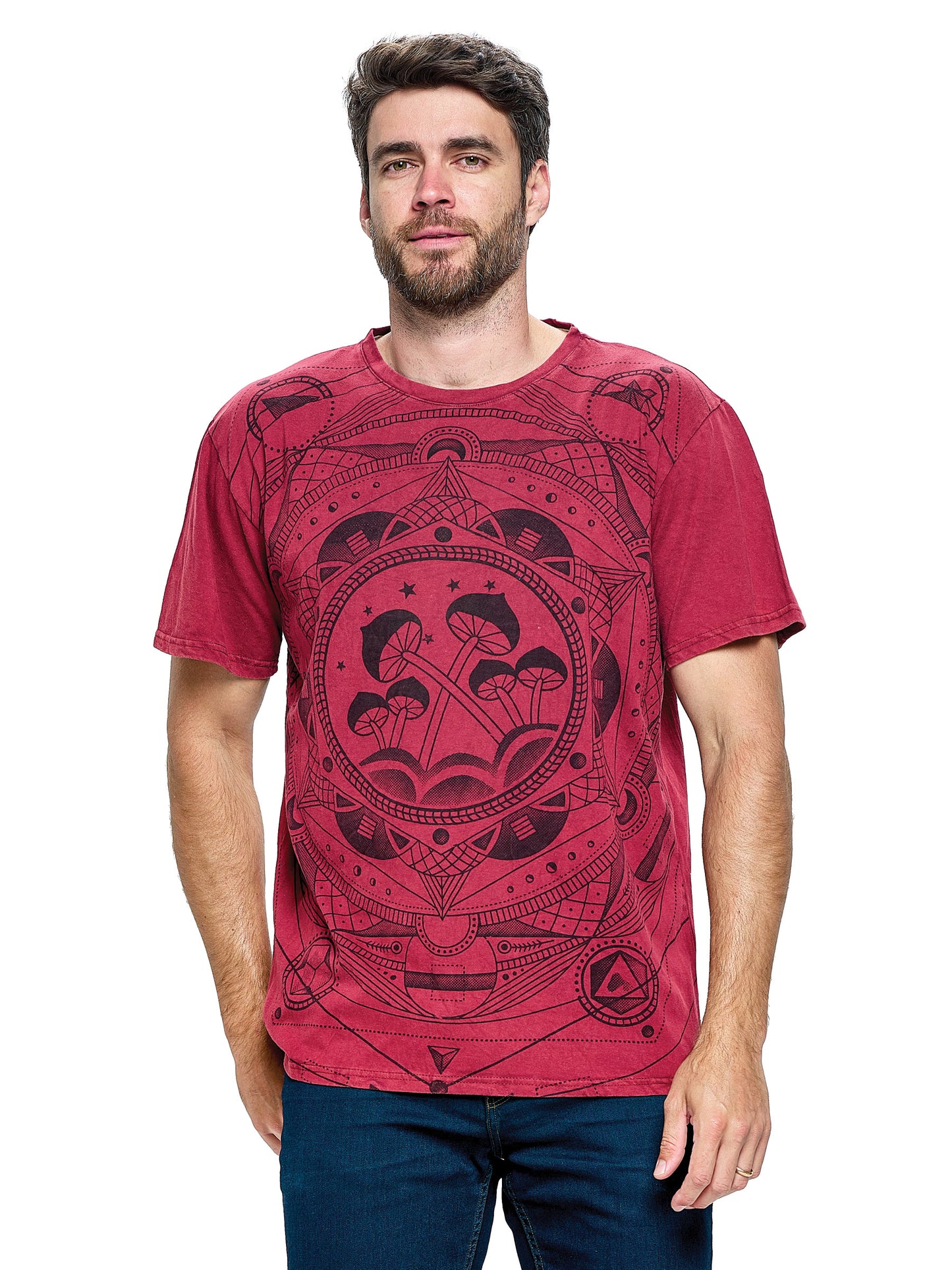 Men's T-Shirt Sacred Geometry Mushrooms