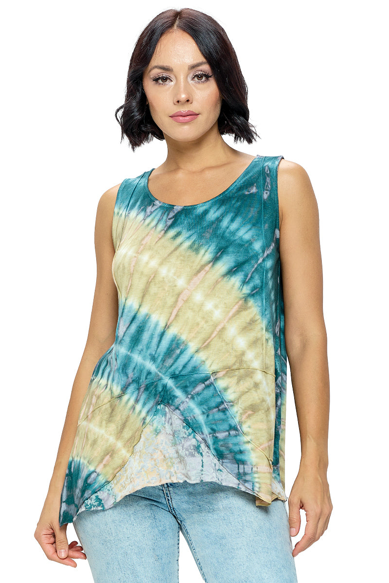 Tank Top Tie Dye Patchwork