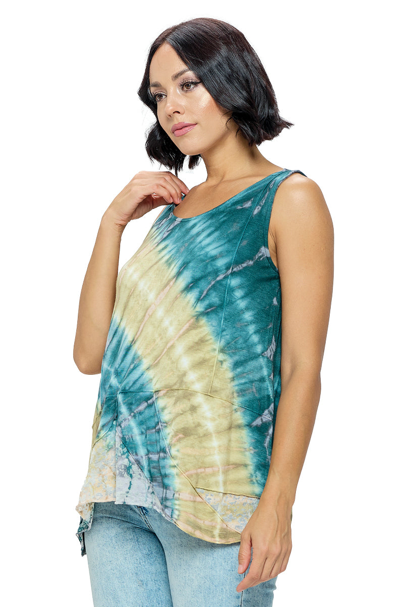 Tank Top Tie Dye Patchwork
