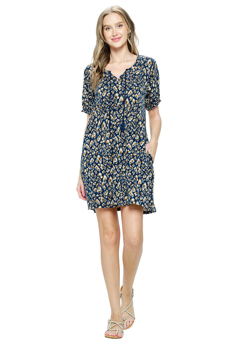 Dress Floral With Pockets
