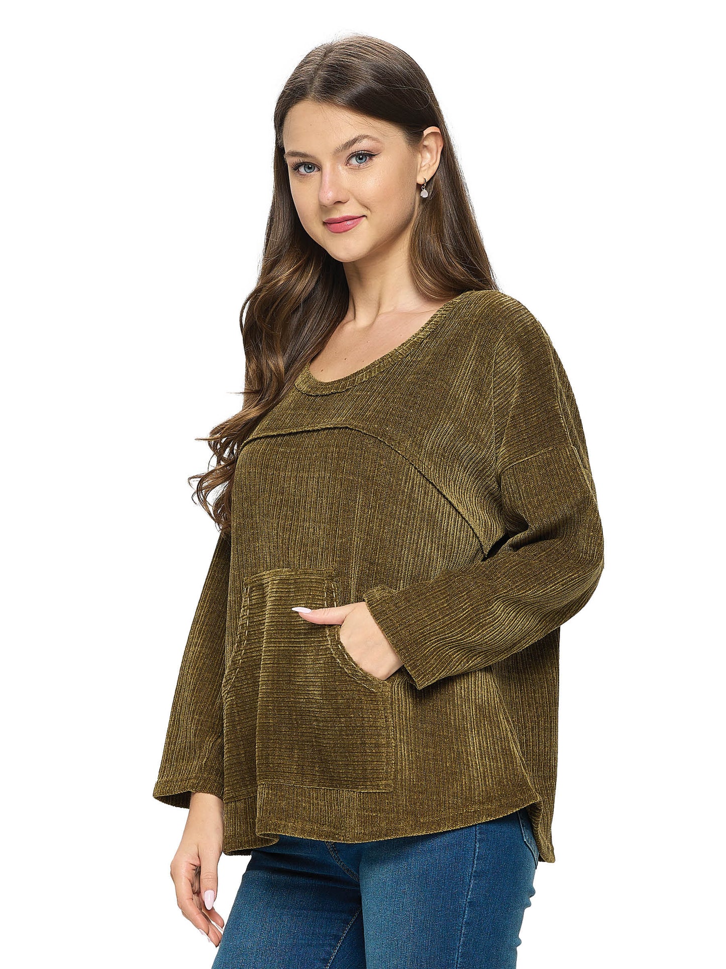 Pullover Casual Patchwork Oversized