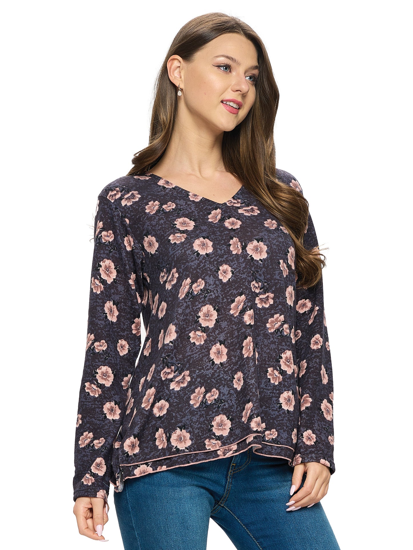 Top Soft Boho Floral Casual