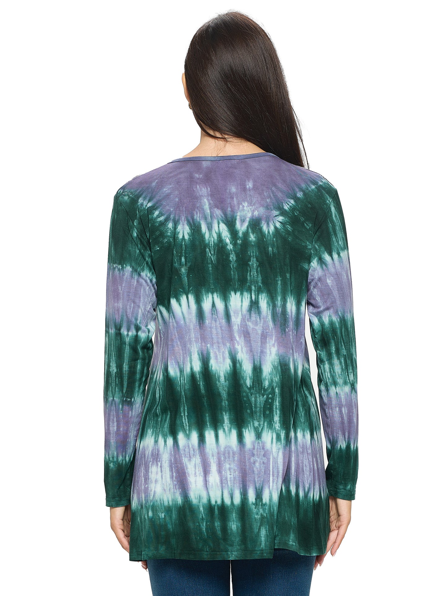 Top Tie Dye Boho Lace Up Casual