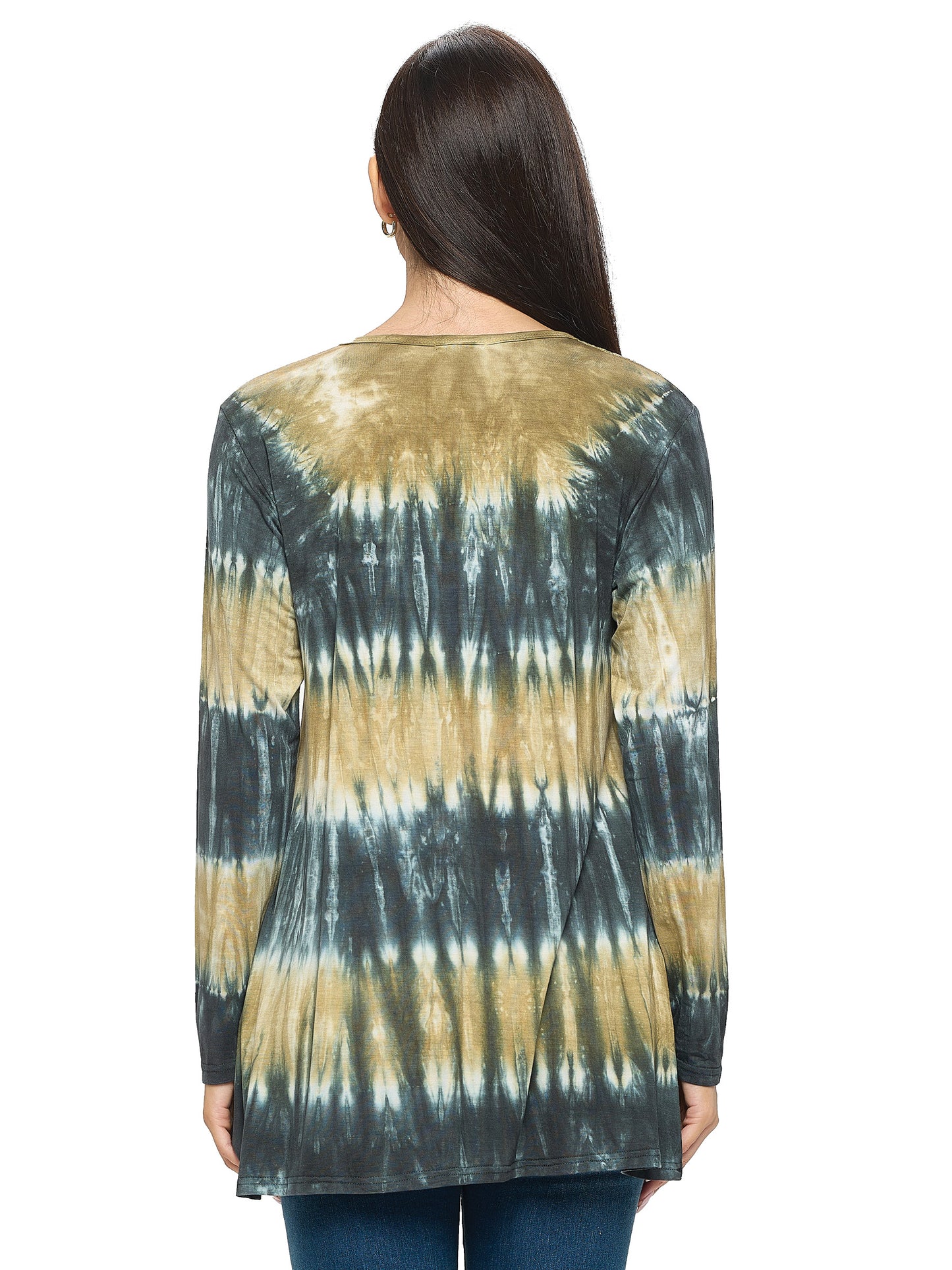 Top Tie Dye Boho Lace Up Casual