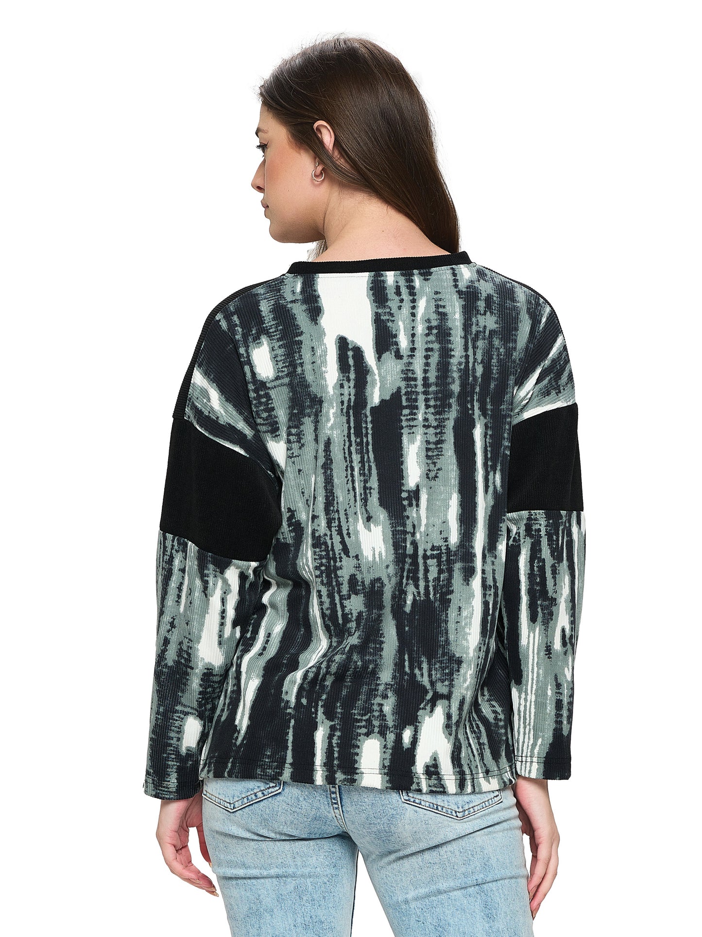 Pullover Colorblock Ribbed Oversized