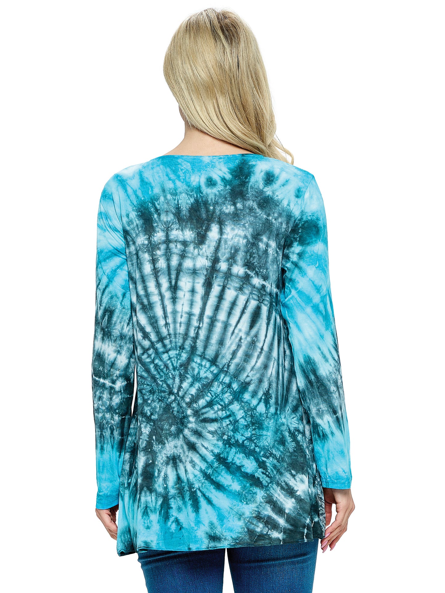 Tunic Top Boho Tie Dye Burn out Hem
