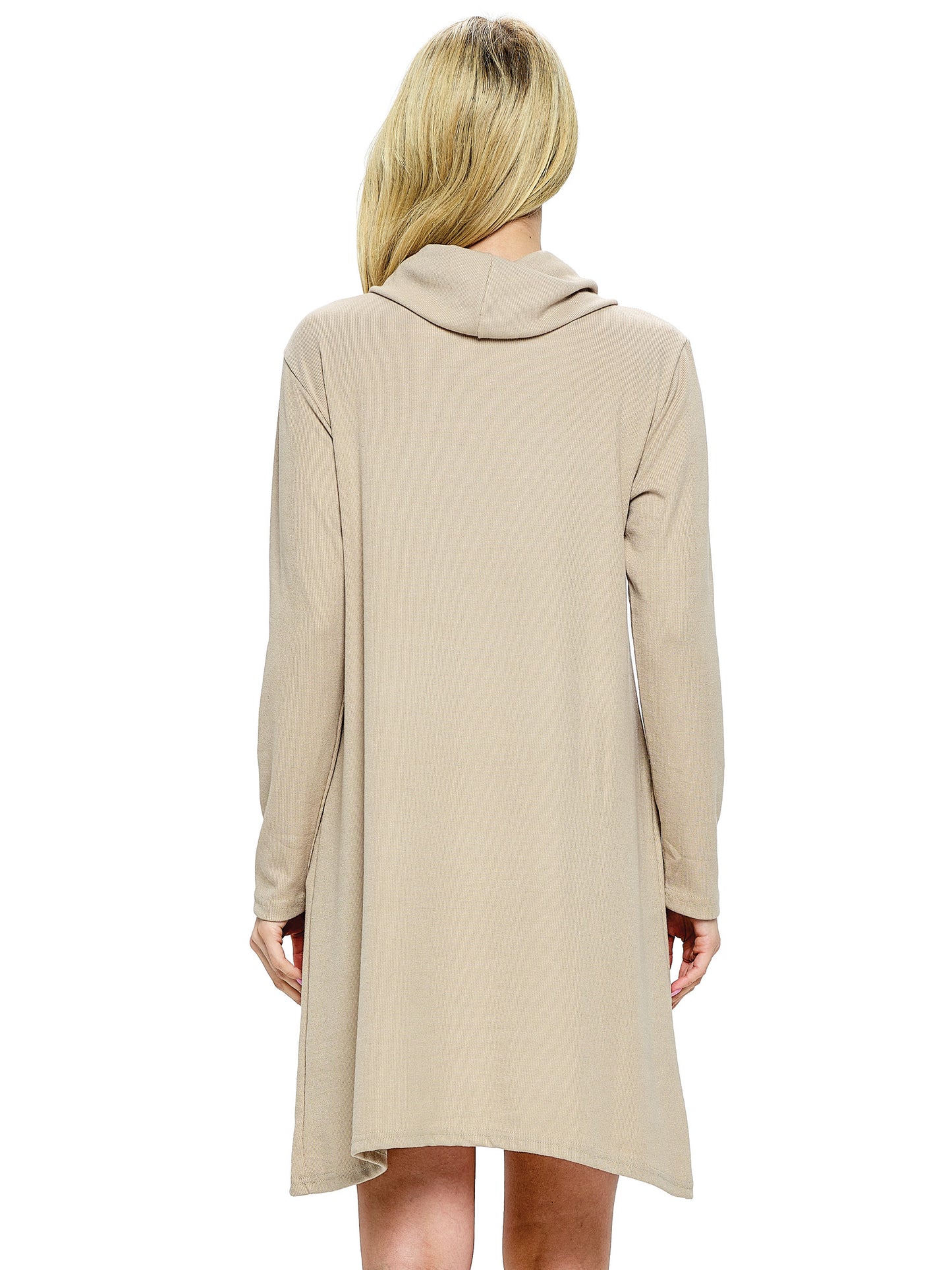 Dress Casual Cowl Neck Pockets Handstitches
