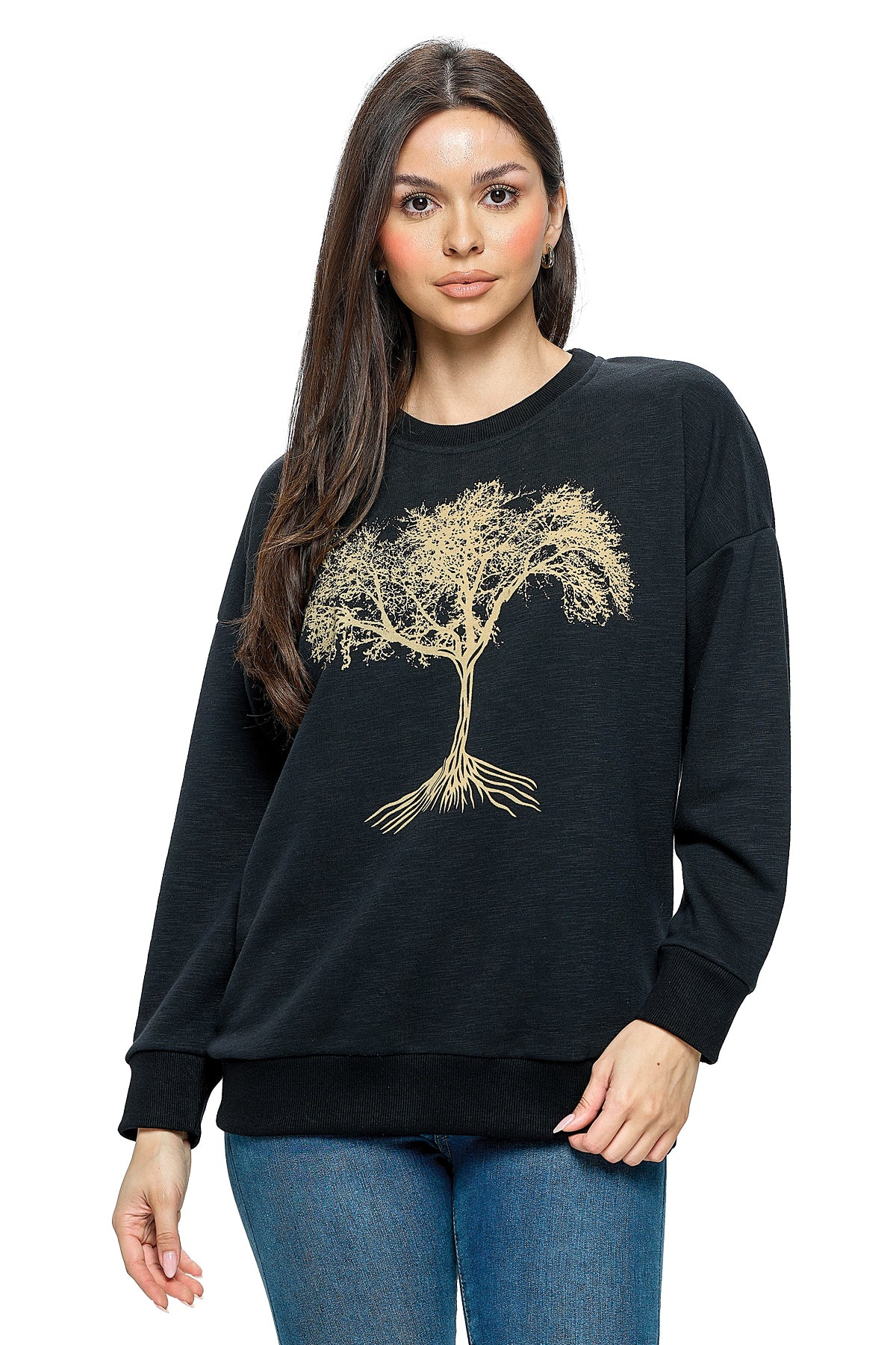 Pullover Tree of Life Print Boho Comfy
