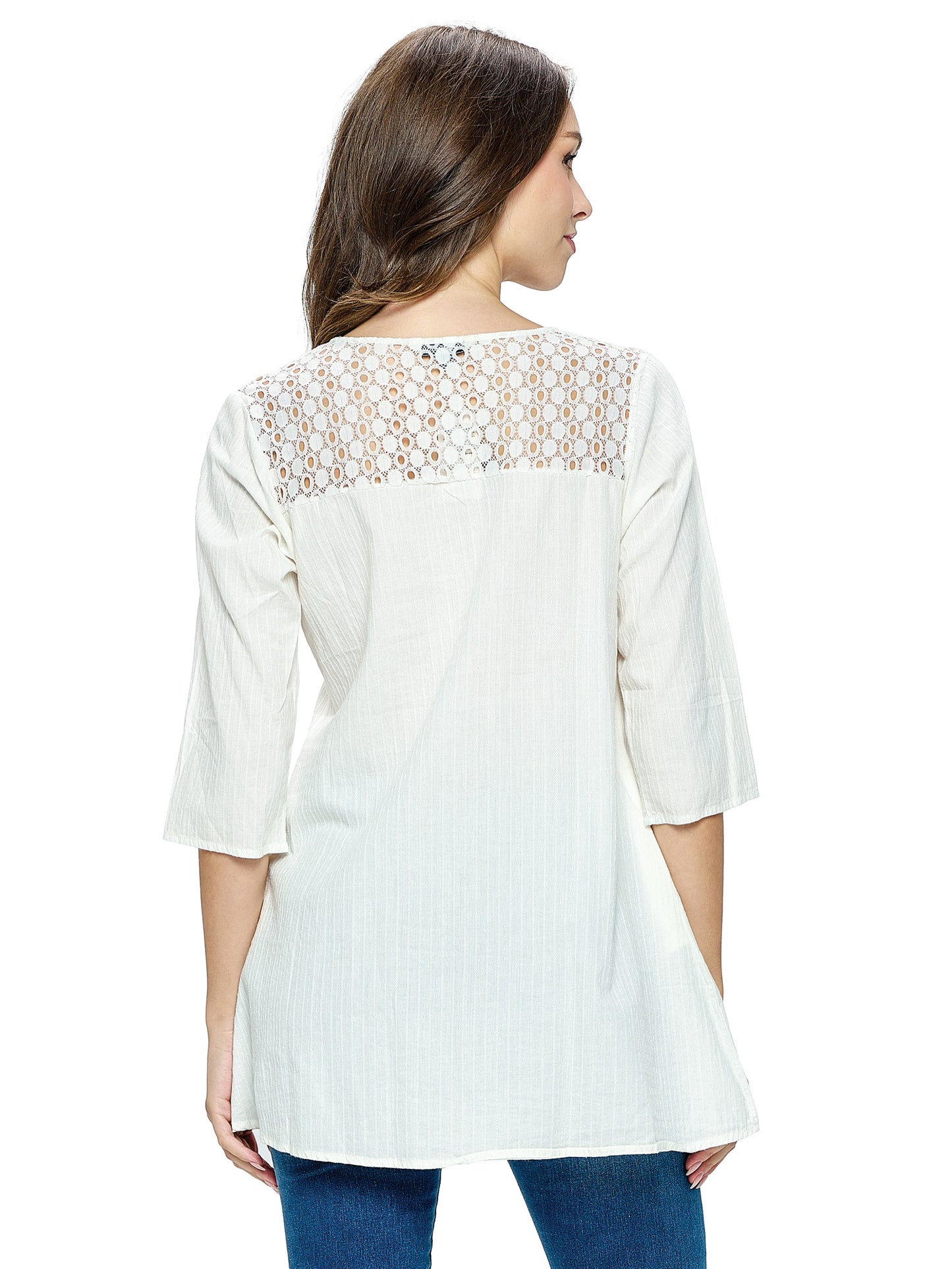 Top Textured Back Lace Applique