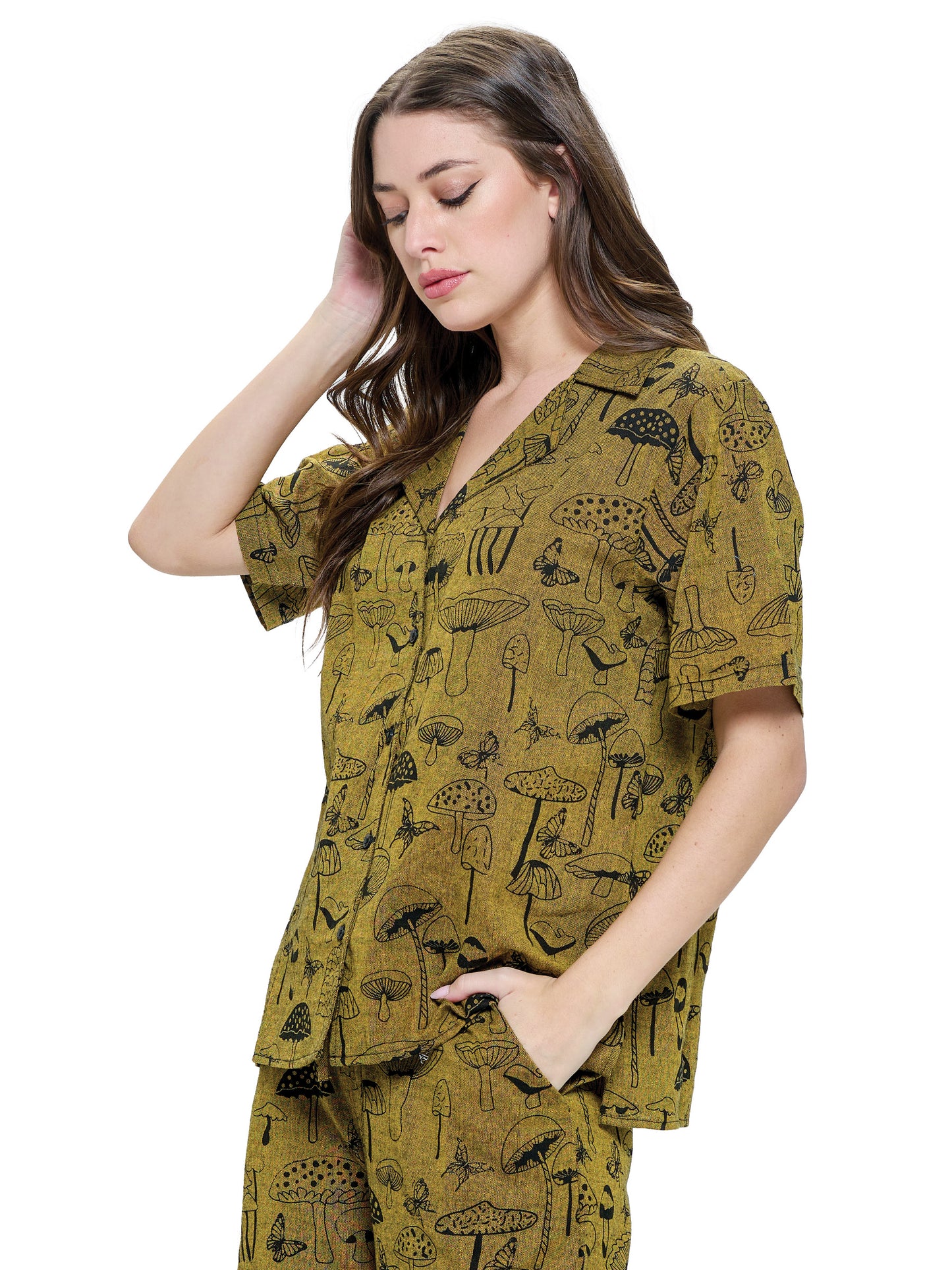 Button up Blouse Mushroom Print