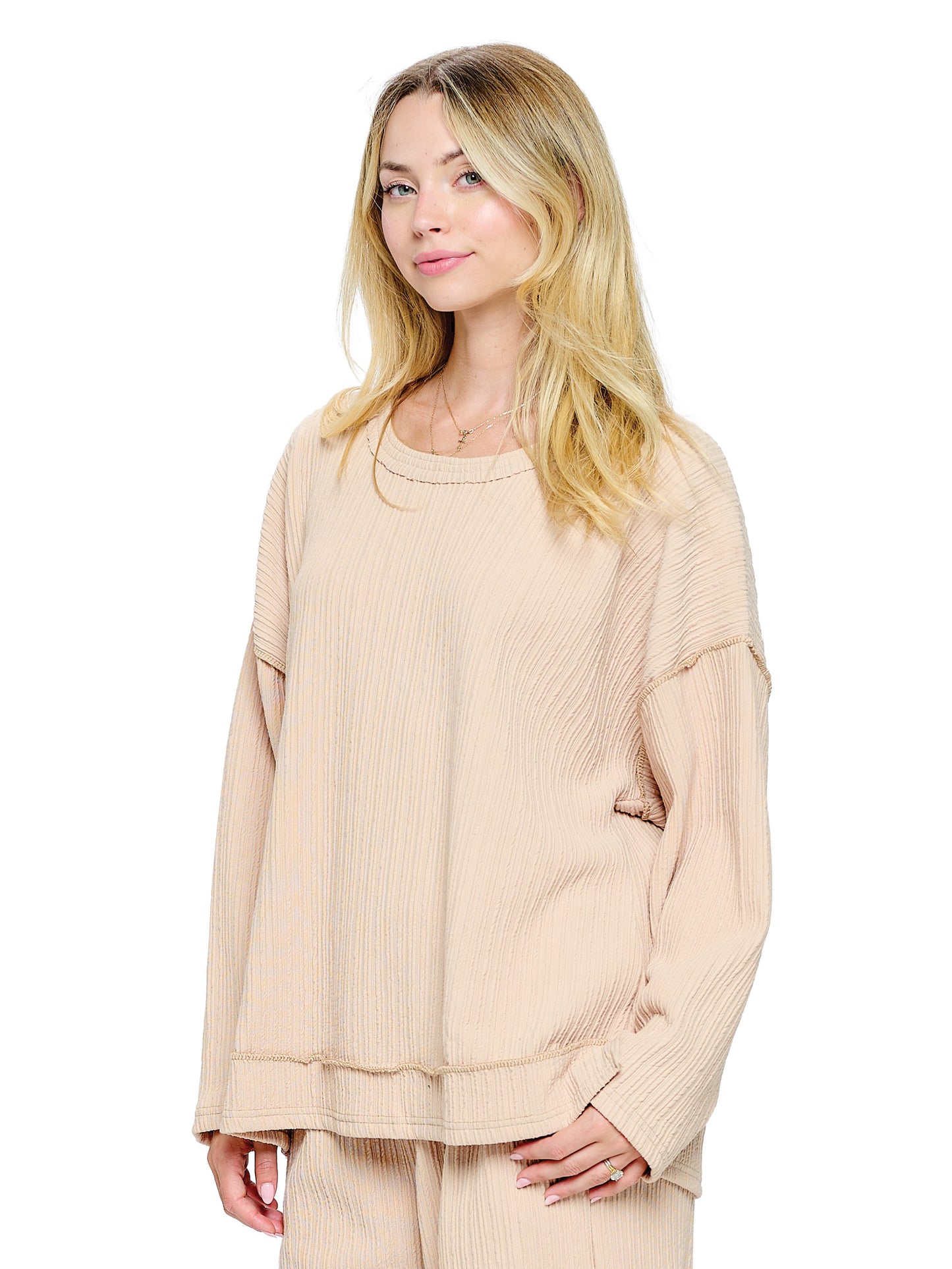 Pullover Casual Ribbed Oversized