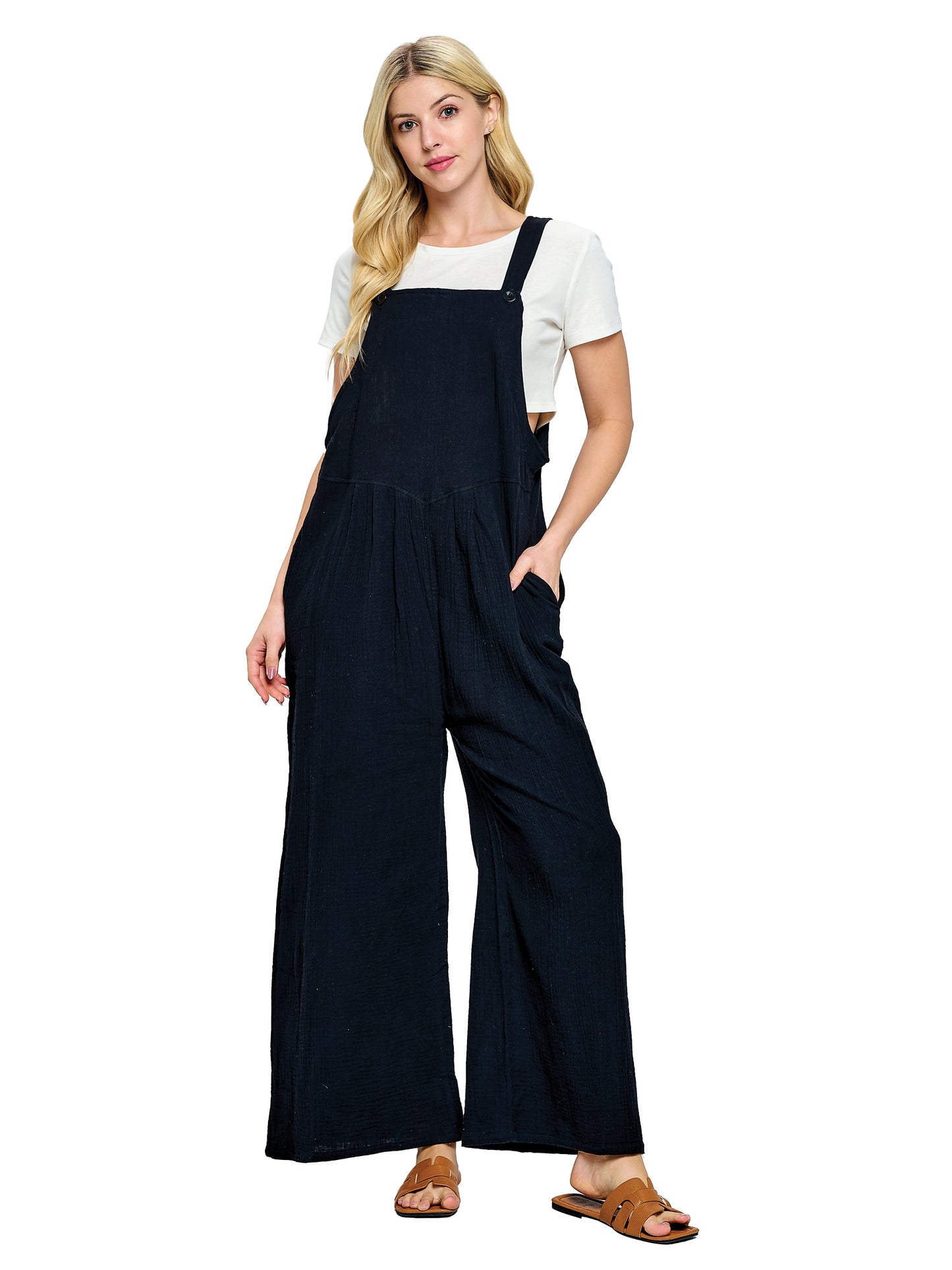 Overall Boho Casual Crinkle Cotton