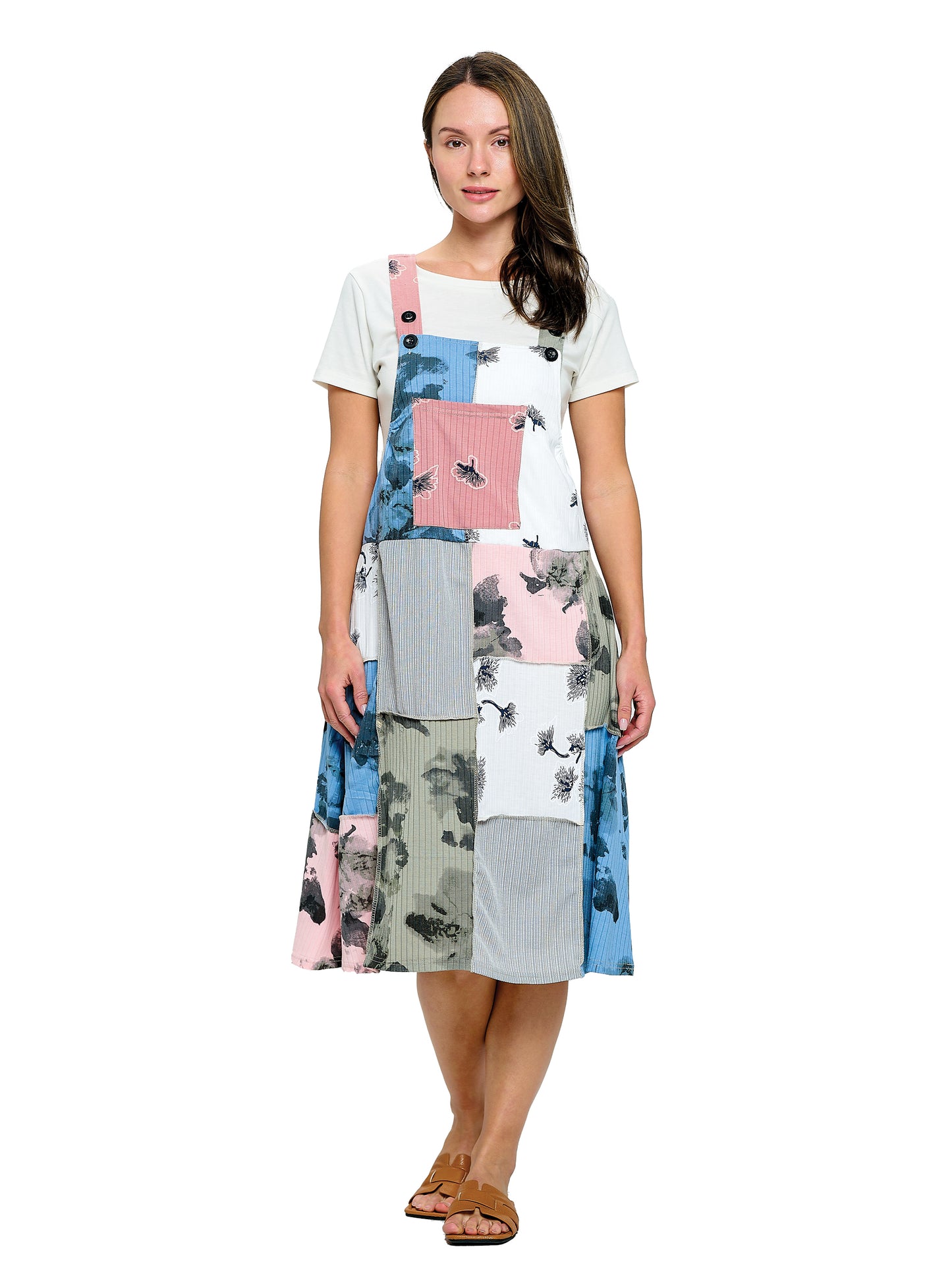 Overall Floral Patchwork Dress