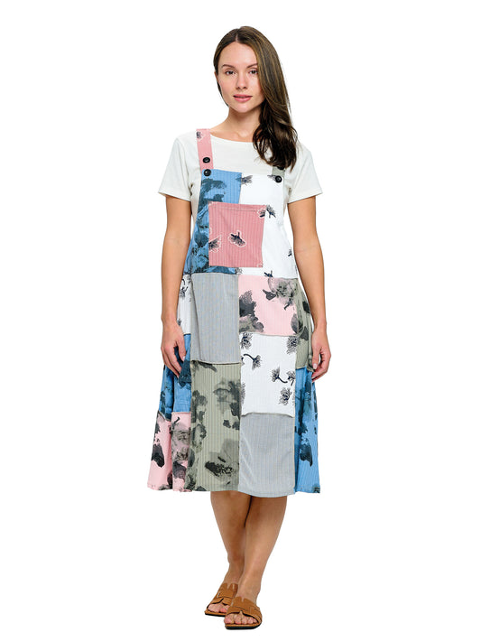 Overall Floral Patchwork  Dress