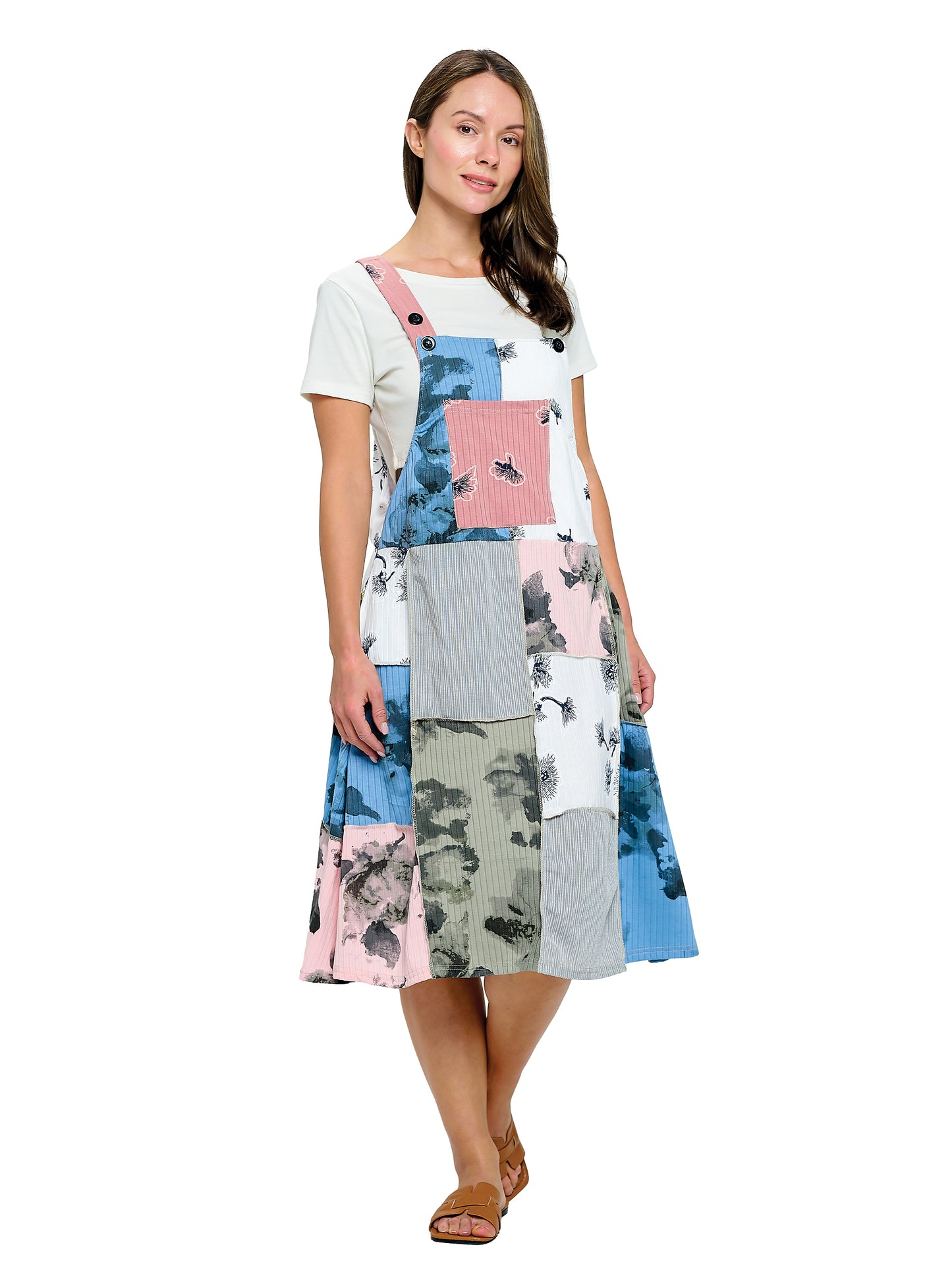 Overall Floral Patchwork Dress
