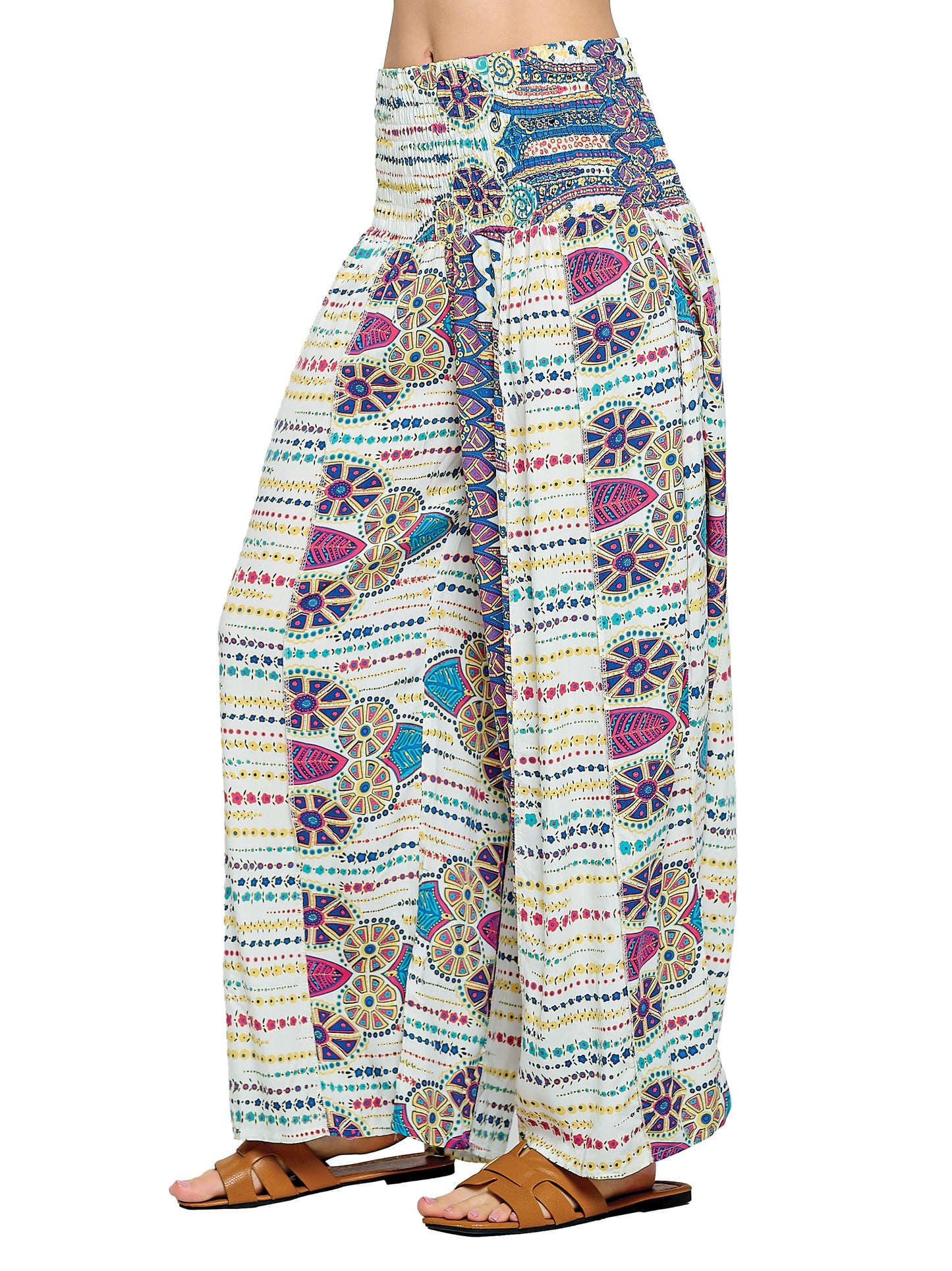 Pants Loose Fit Floral Pattern