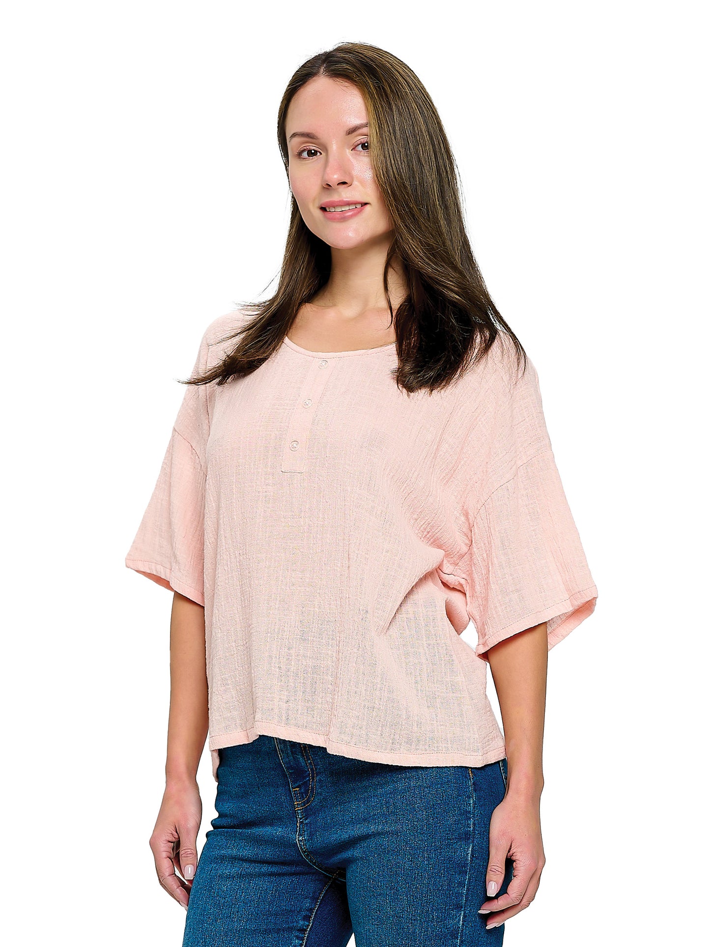 Boho Top Crinkle Loose Fit