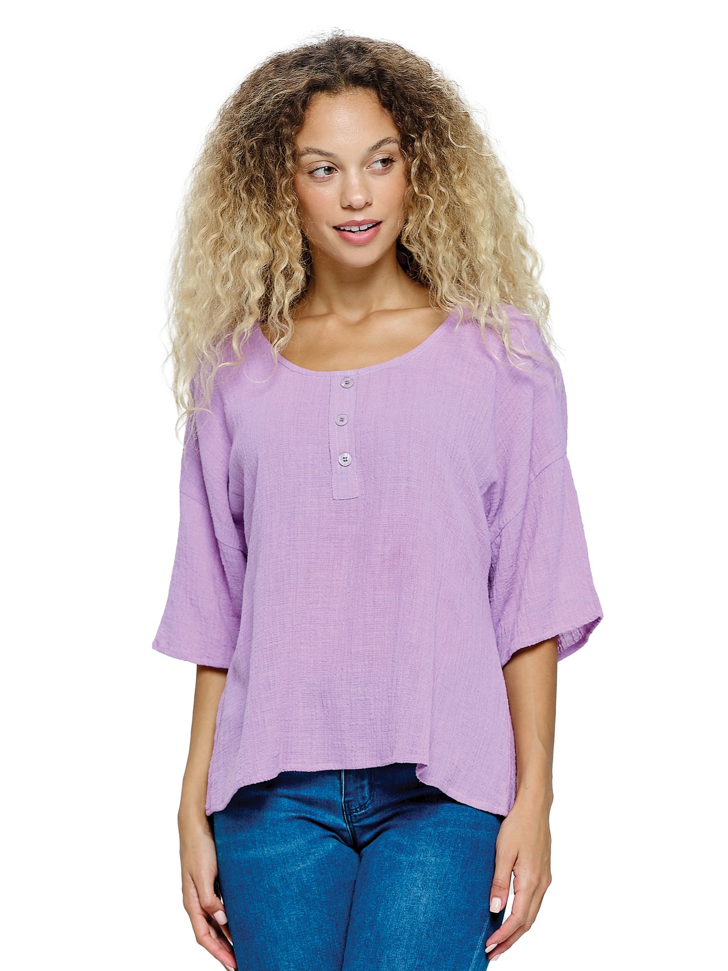 Boho Top Crinkle Loose Fit