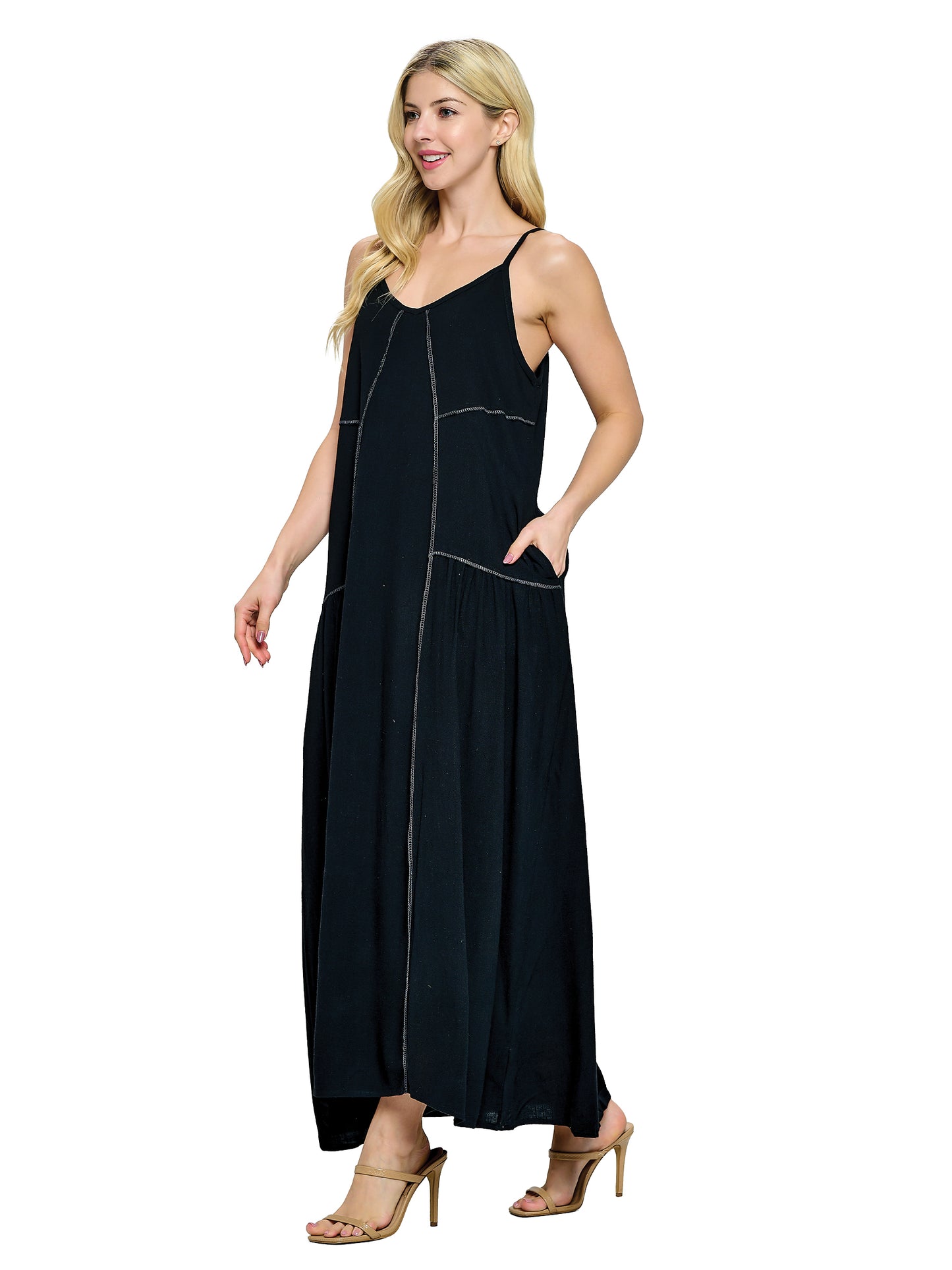 Natural Boho Maxi Dress Patchwork