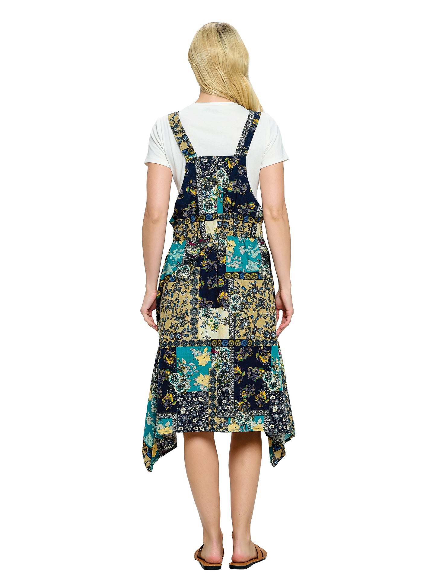 Overall Floral Patchwork Maxi Dress