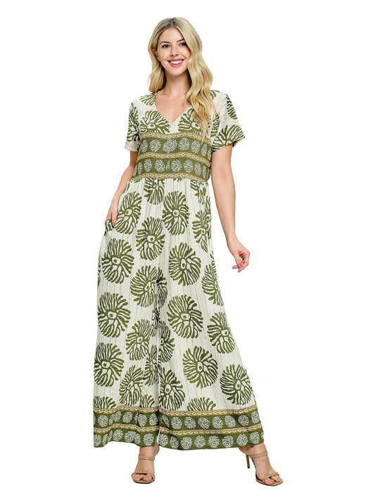 Ruffled Casual Jumpsuit Printed