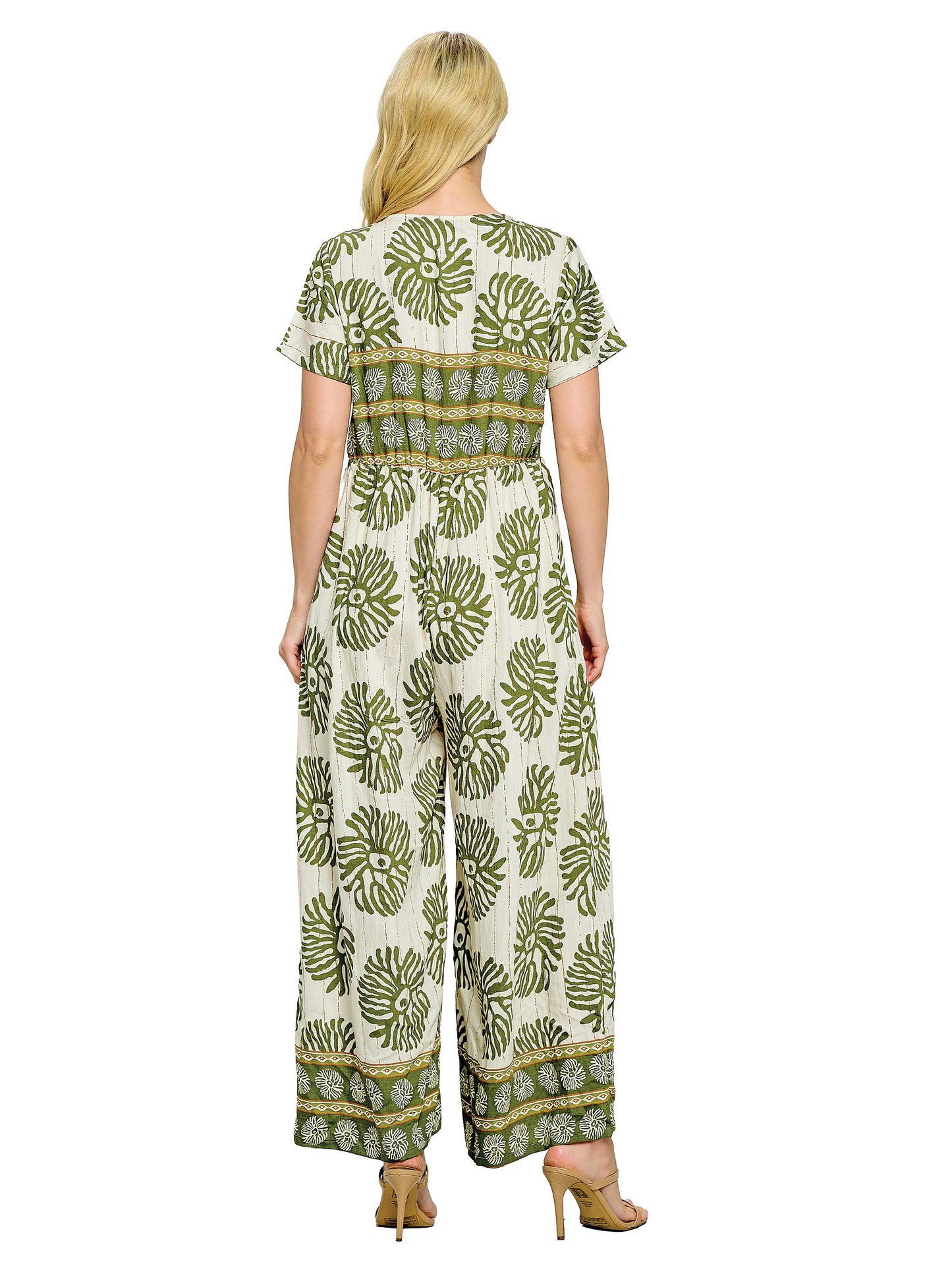 Ruffled Casual Jumpsuit Printed