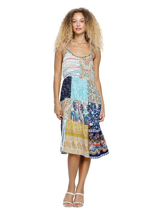 Boho Dress Ruffled Floral Patchwork