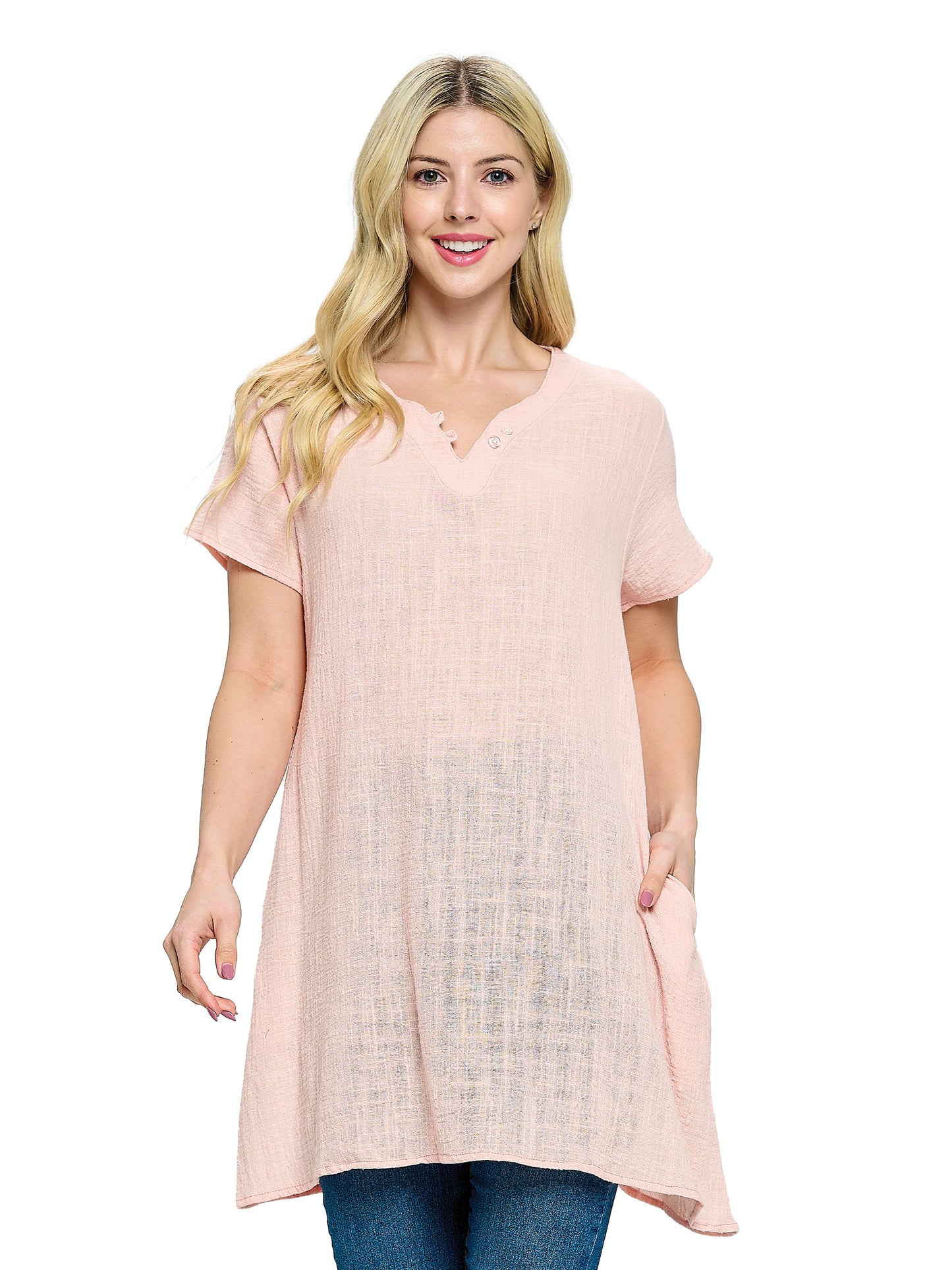 Tunic Top Dress Solid Color
