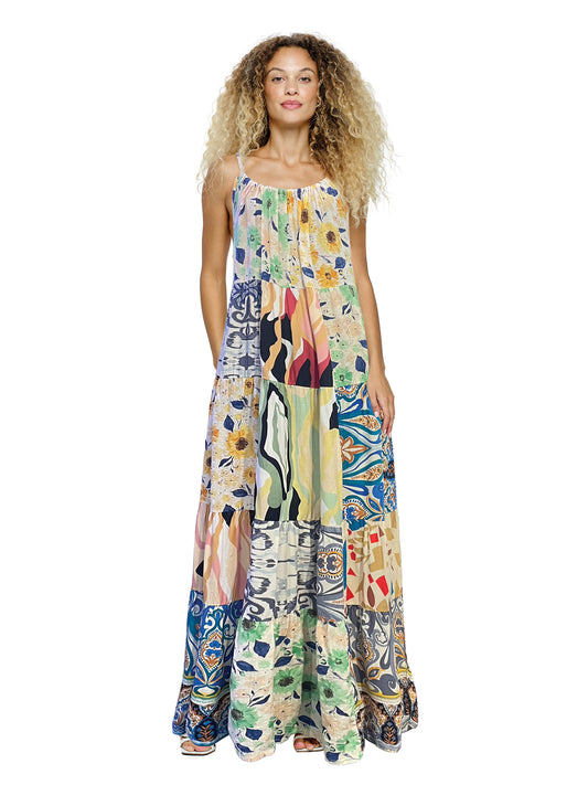 Floral Maxi Dress Patchwork