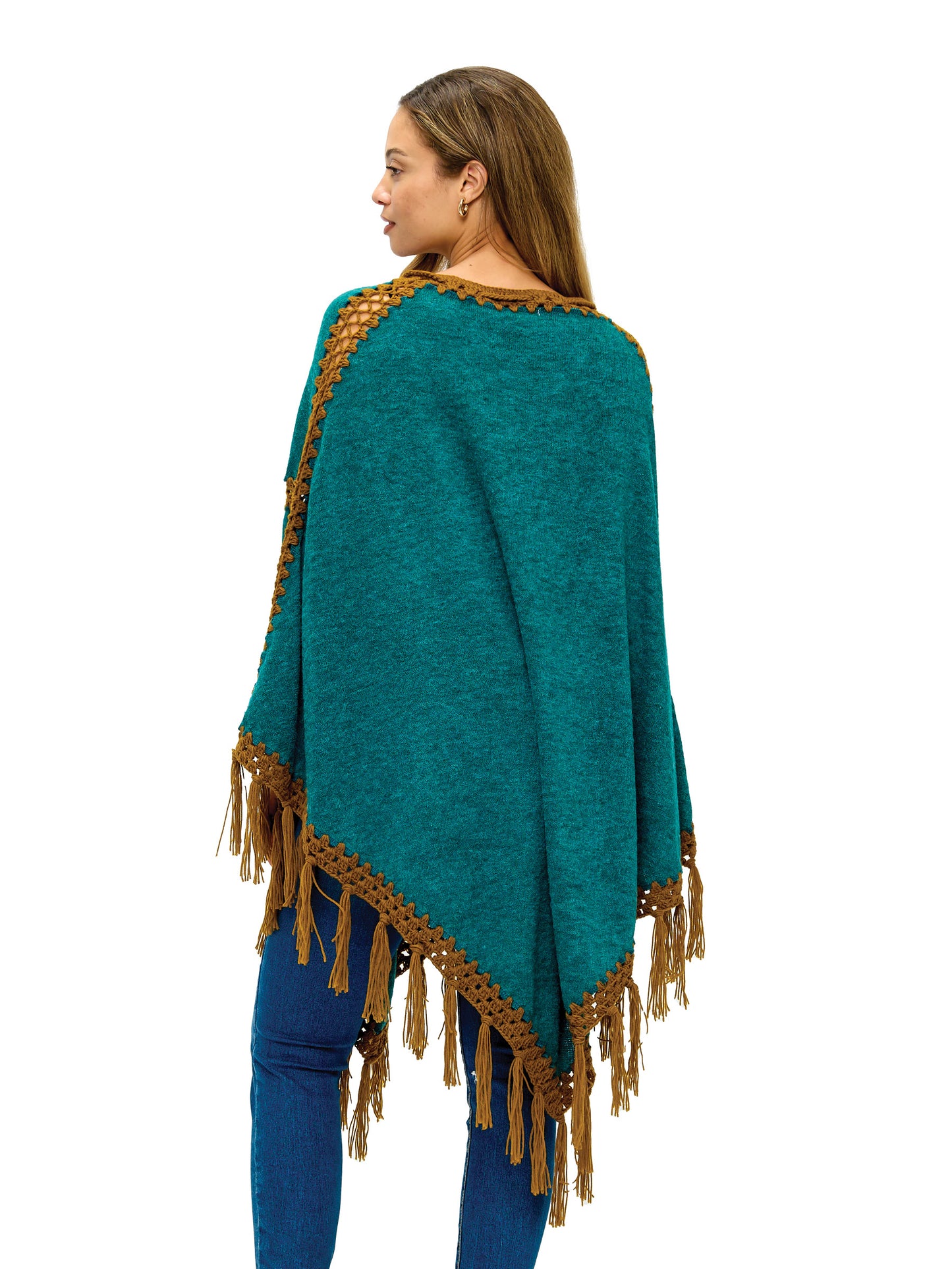 Poncho Patchwork Bohemian Vibe Crochet Details