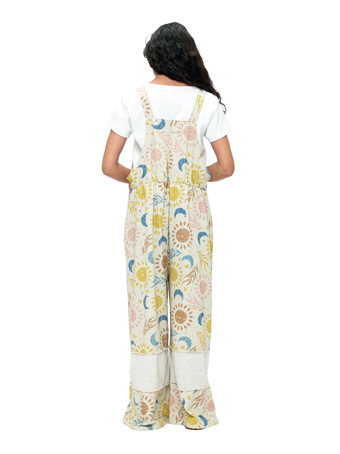 Overall Patchwork Celestial Sun Moon Print