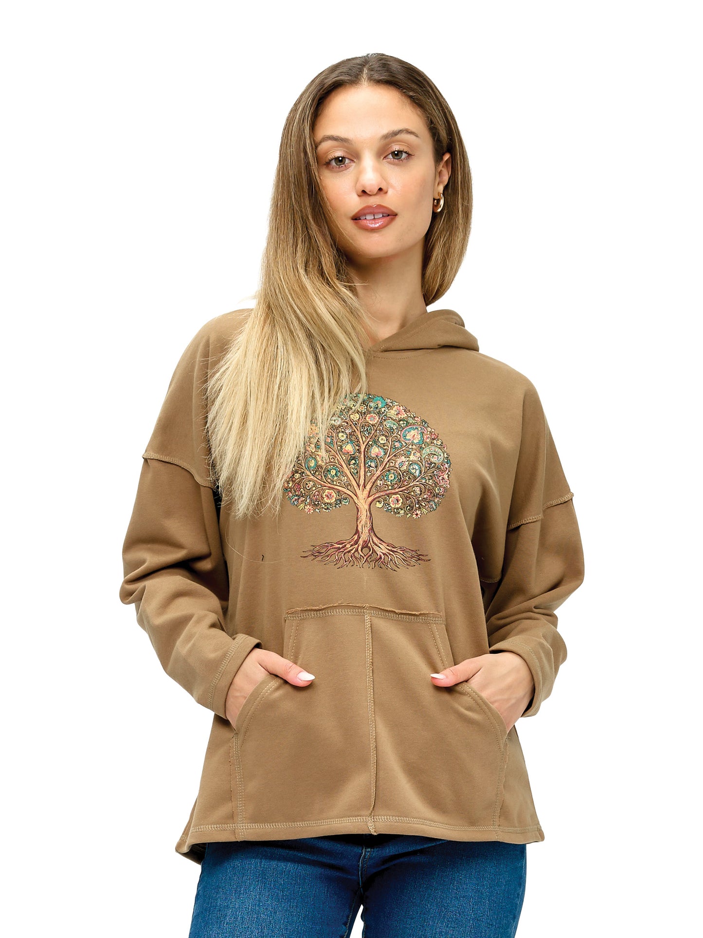 Hoodie Blossom Earthy Tree of Life Print