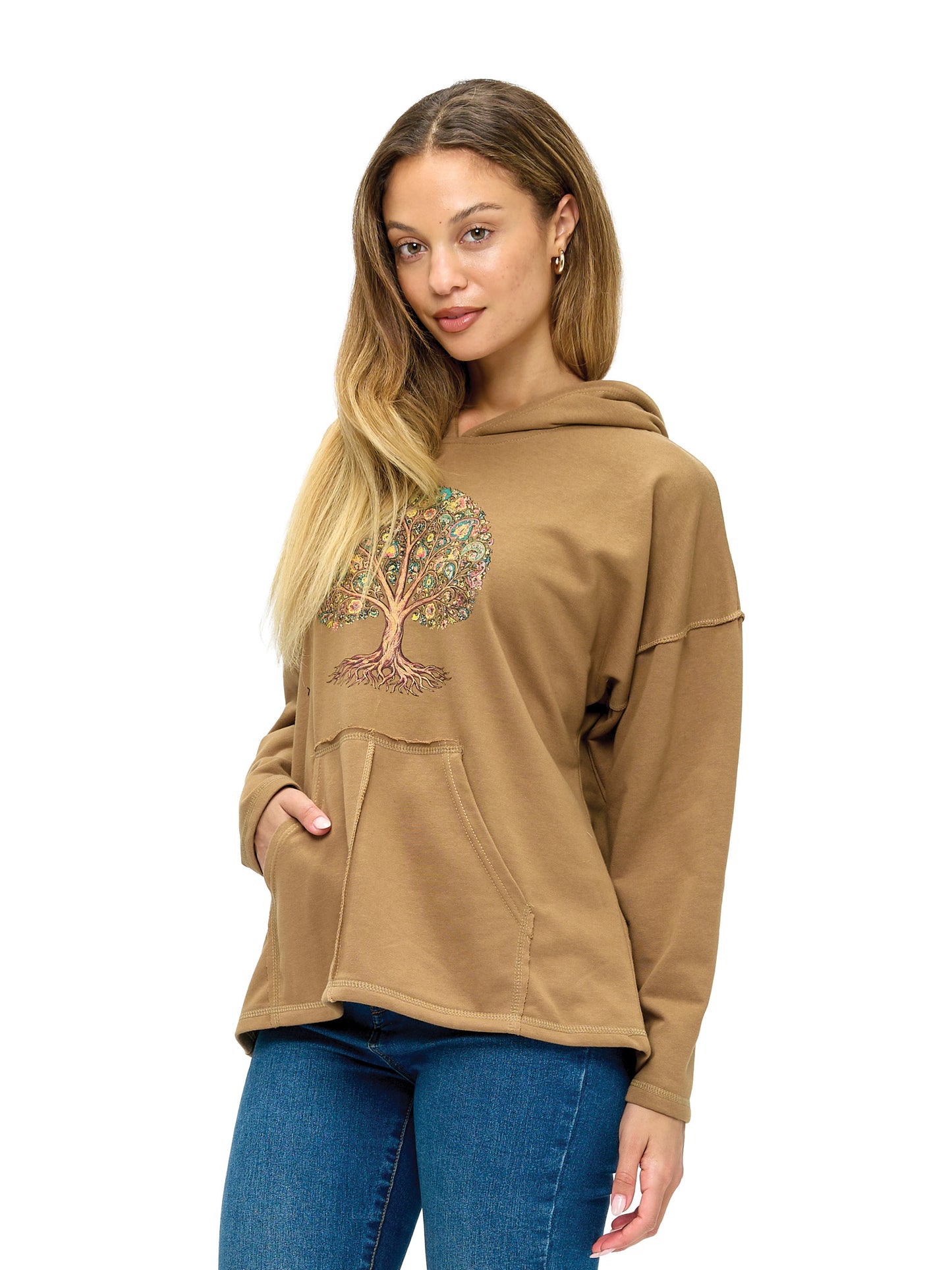 Hoodie Blossom Earthy Tree of Life Print