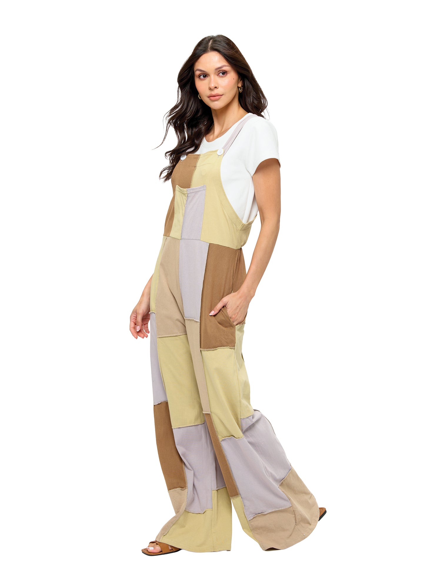 Overall Patchwork Earthy Tones