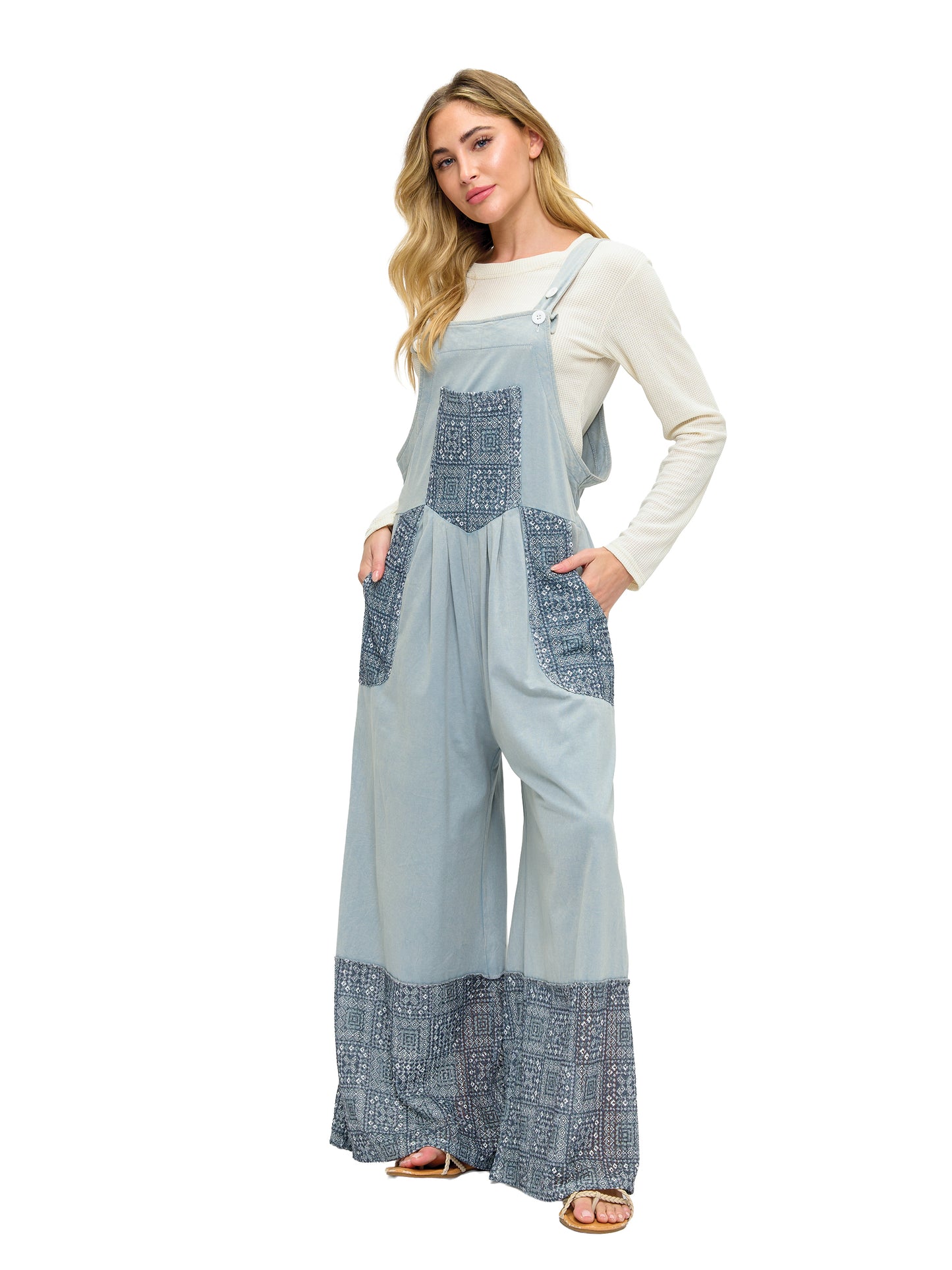 Overall Boho Ruffled Floral Lace Patches