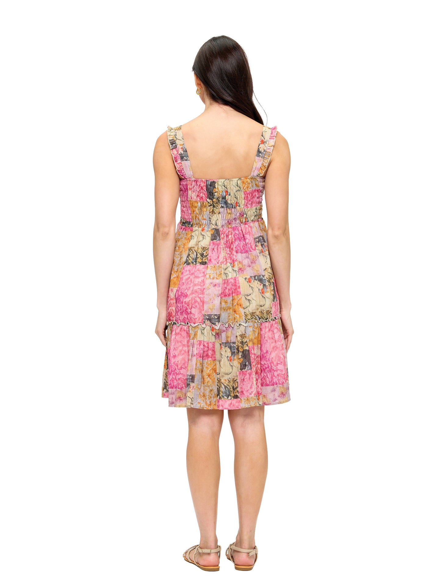 Romantic Floral Ruffle Smocked Dress