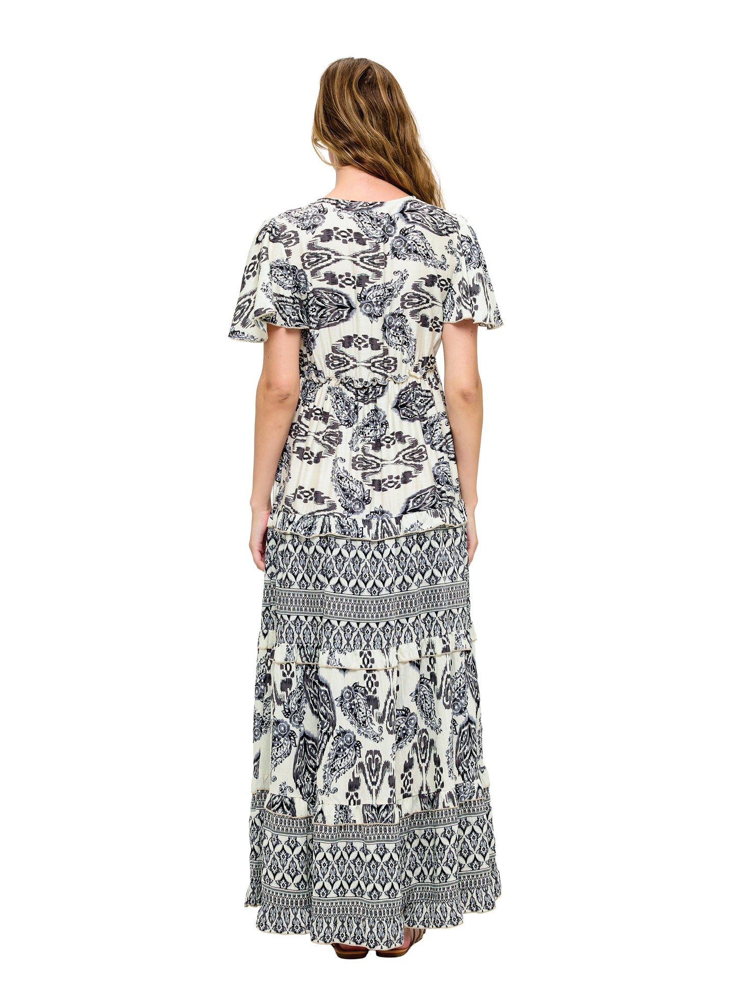 Boho Paisley Tiered Maxi Dress