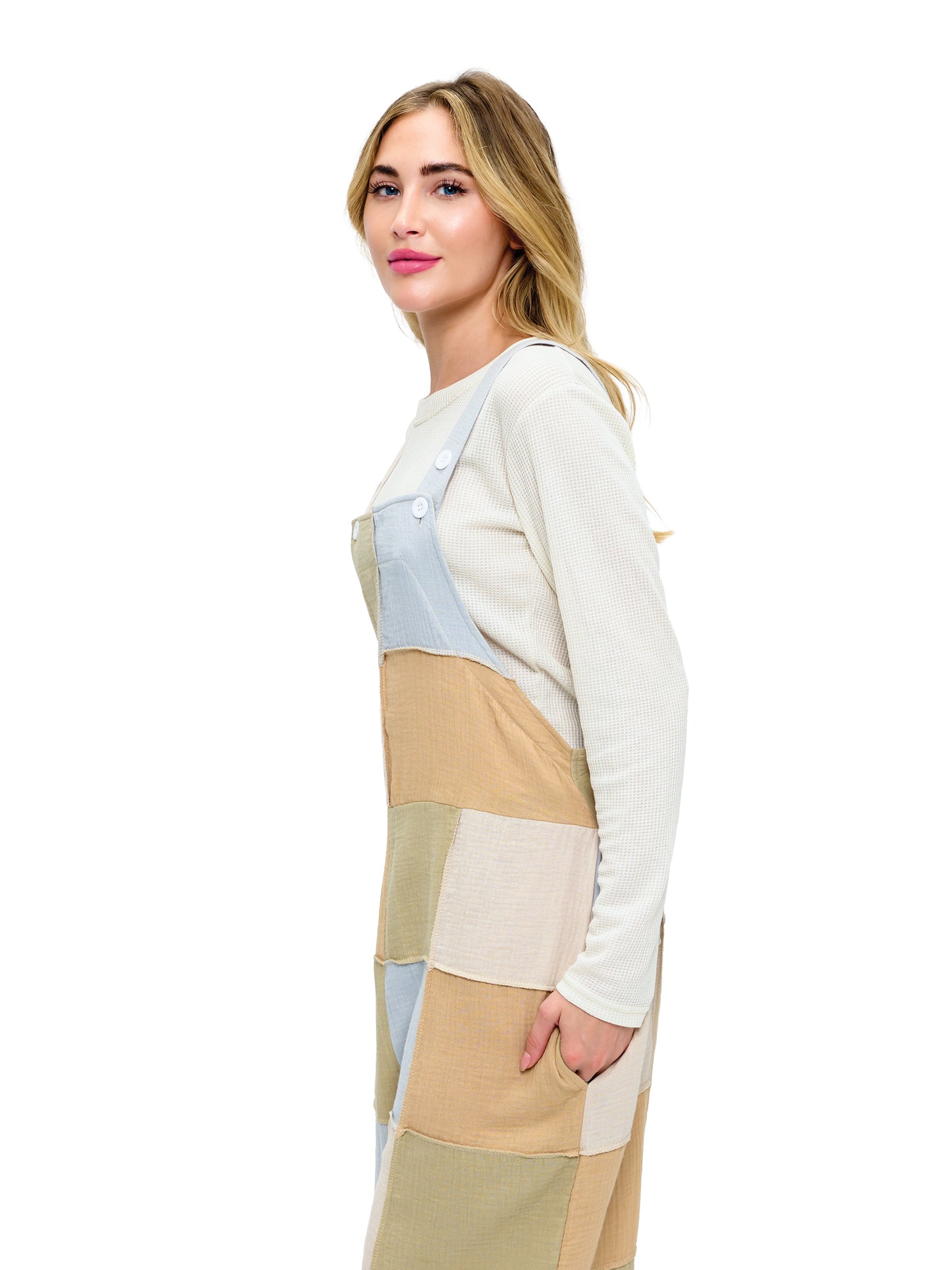 Colorblock Boho Overall Pastel Tones