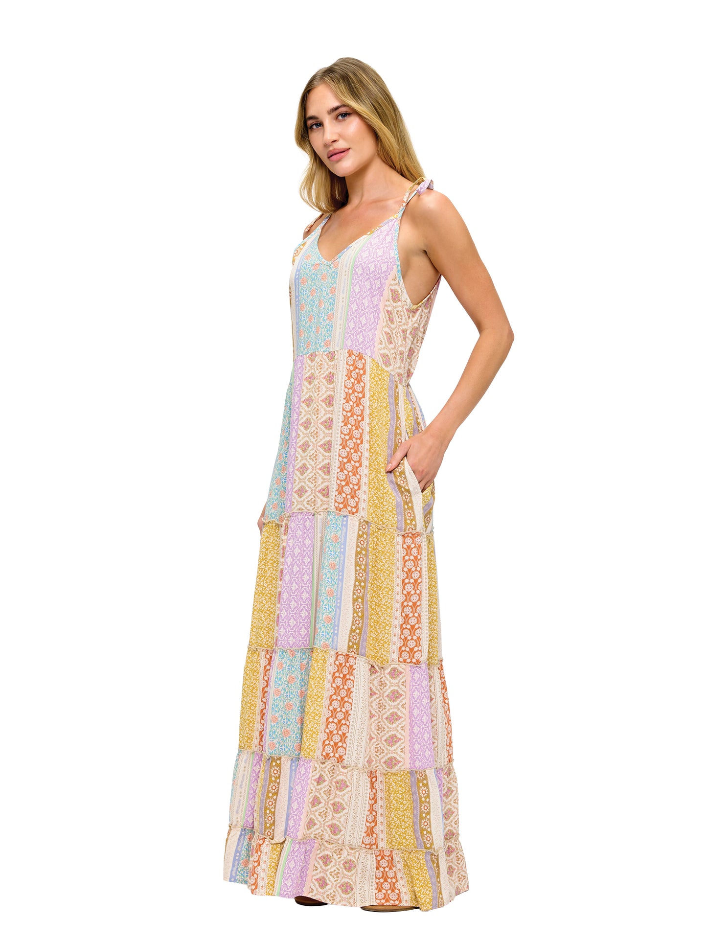 Floral Multicolor Tiered Maxi Dress