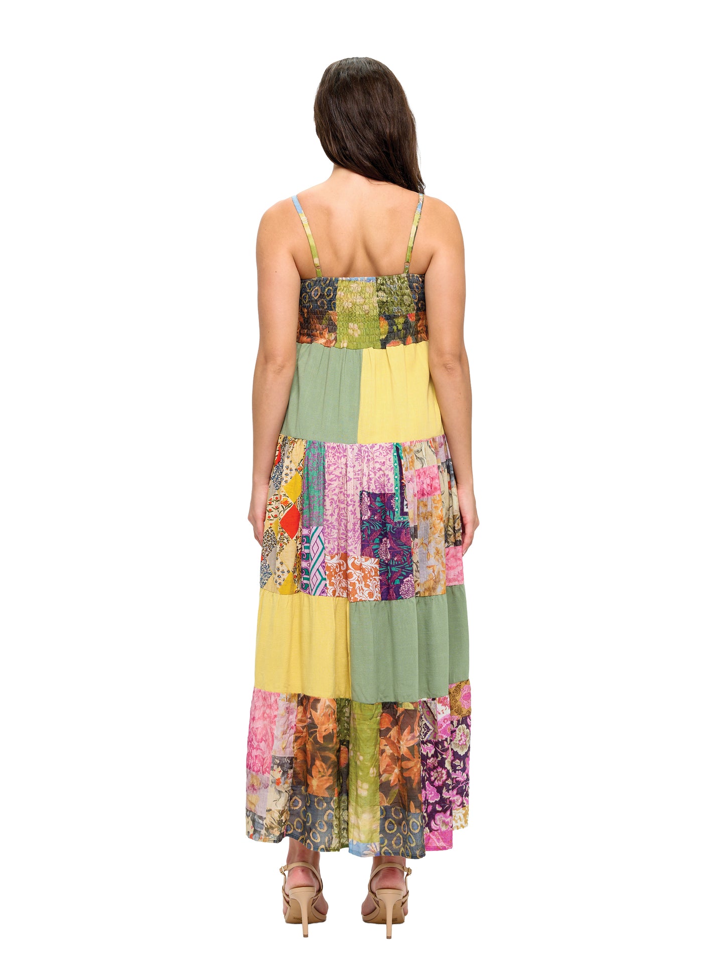 Gypsy Patchwork Multicolor Maxi Dress