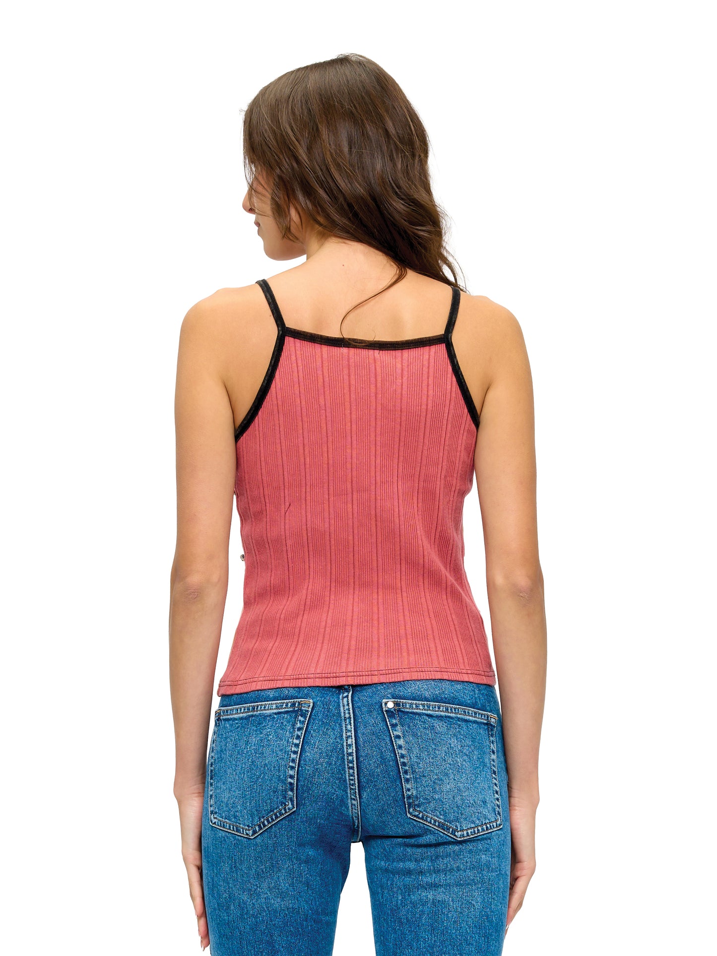 Boho Patchwork Ribbed Tank Top Art Painted