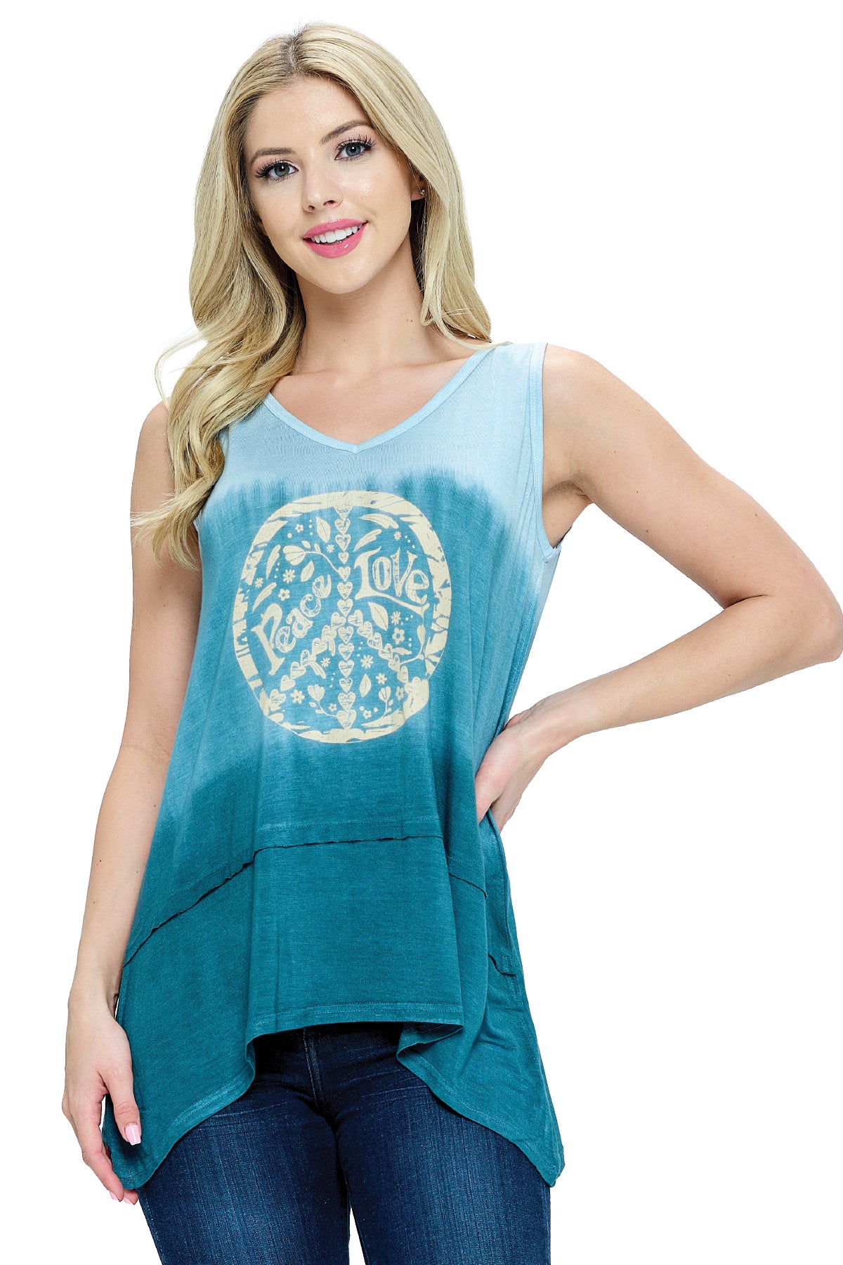 Tank Ombre Peace Love