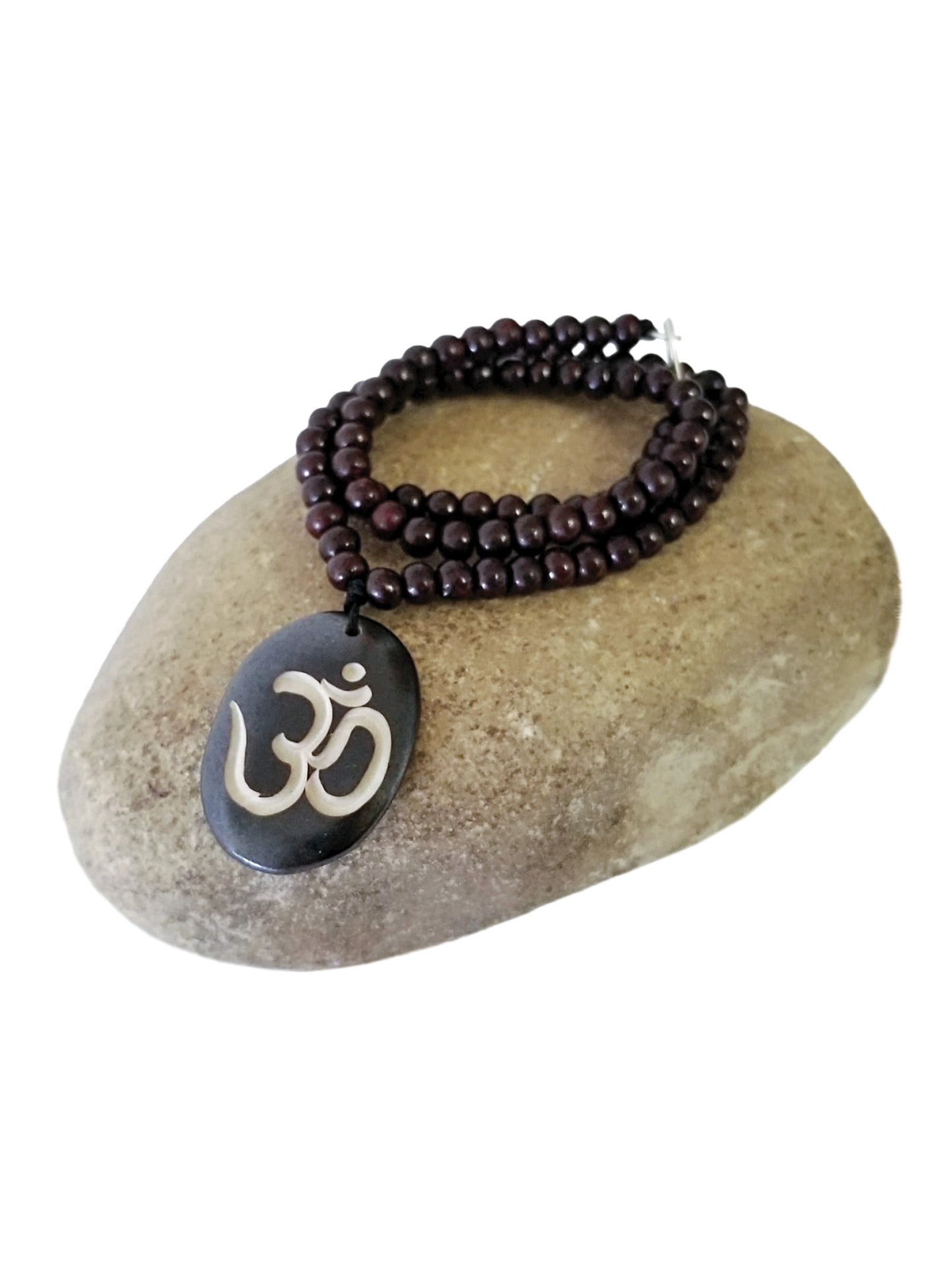 Om Necklace Rose Wood