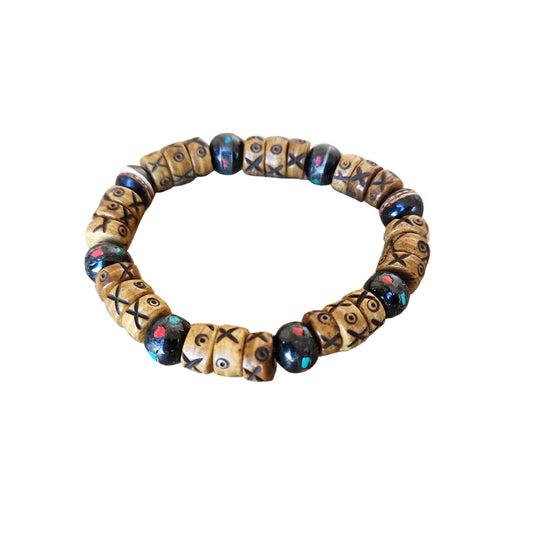 Recycle Bone Bead Bracelet