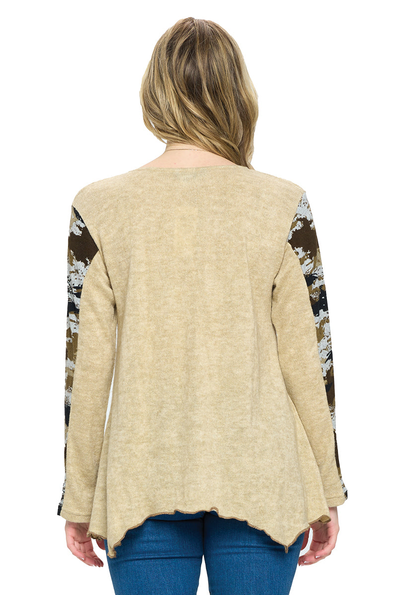 Top Patchwork Contrast Camouflage