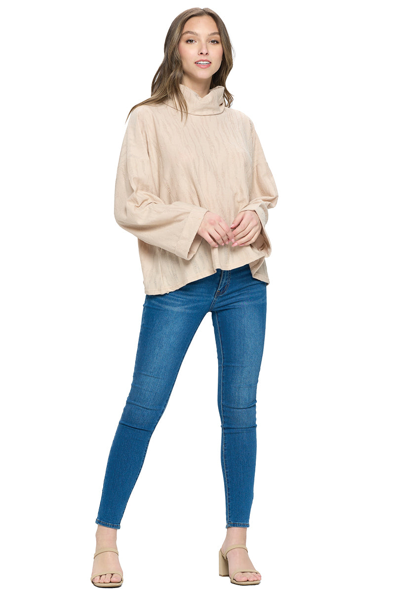 Top Cowl Neck Ripped