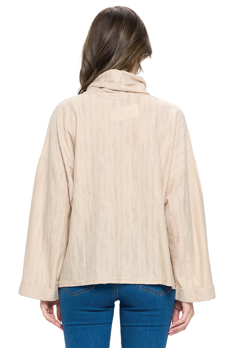 Top Cowl Neck Ripped