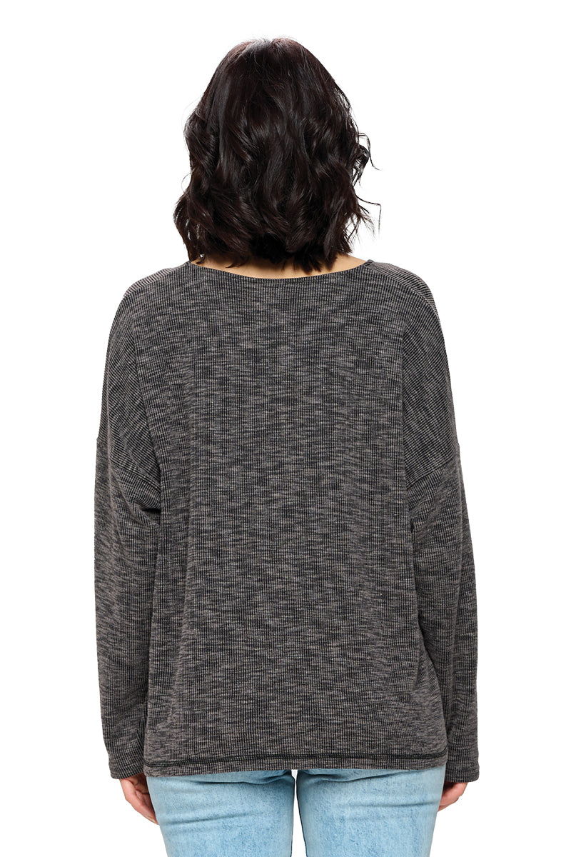 Top Ribbed Oversized Split